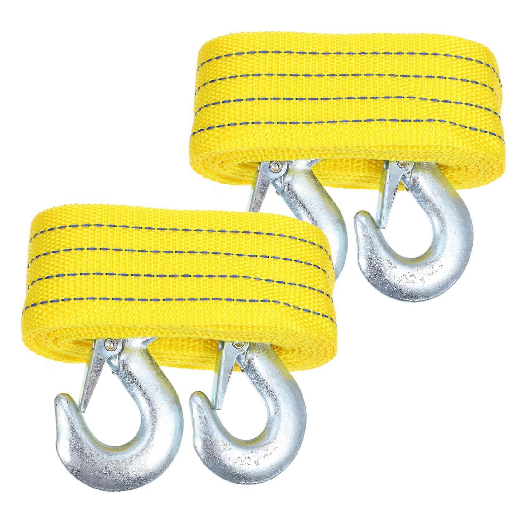 2 pieces nylon towing rope with hooks for trucks, durable for emergencies