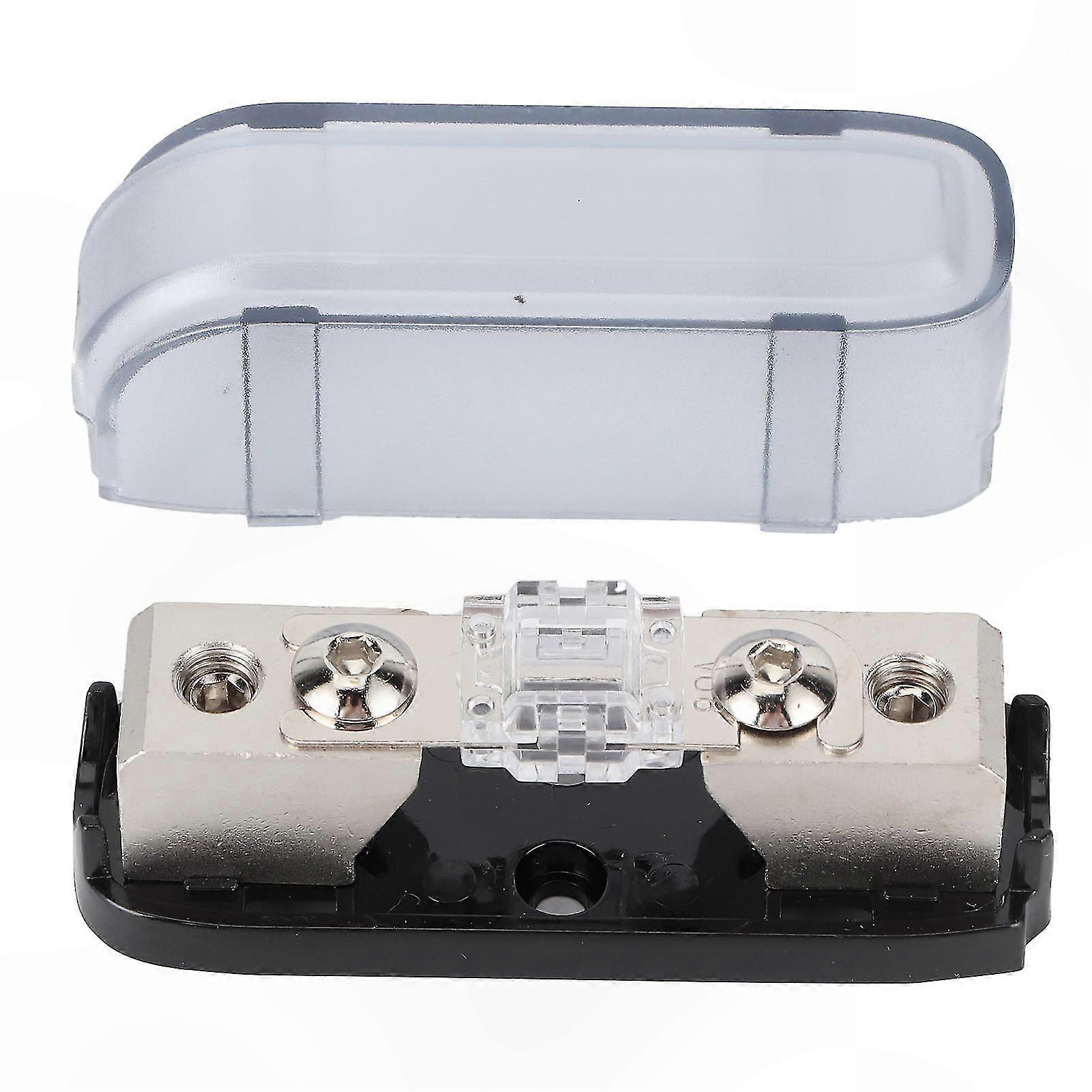 Single Way AGU Distribution Block, 80A Compact Fuse Box for Car, Boat, RV, Stereo Holder, White