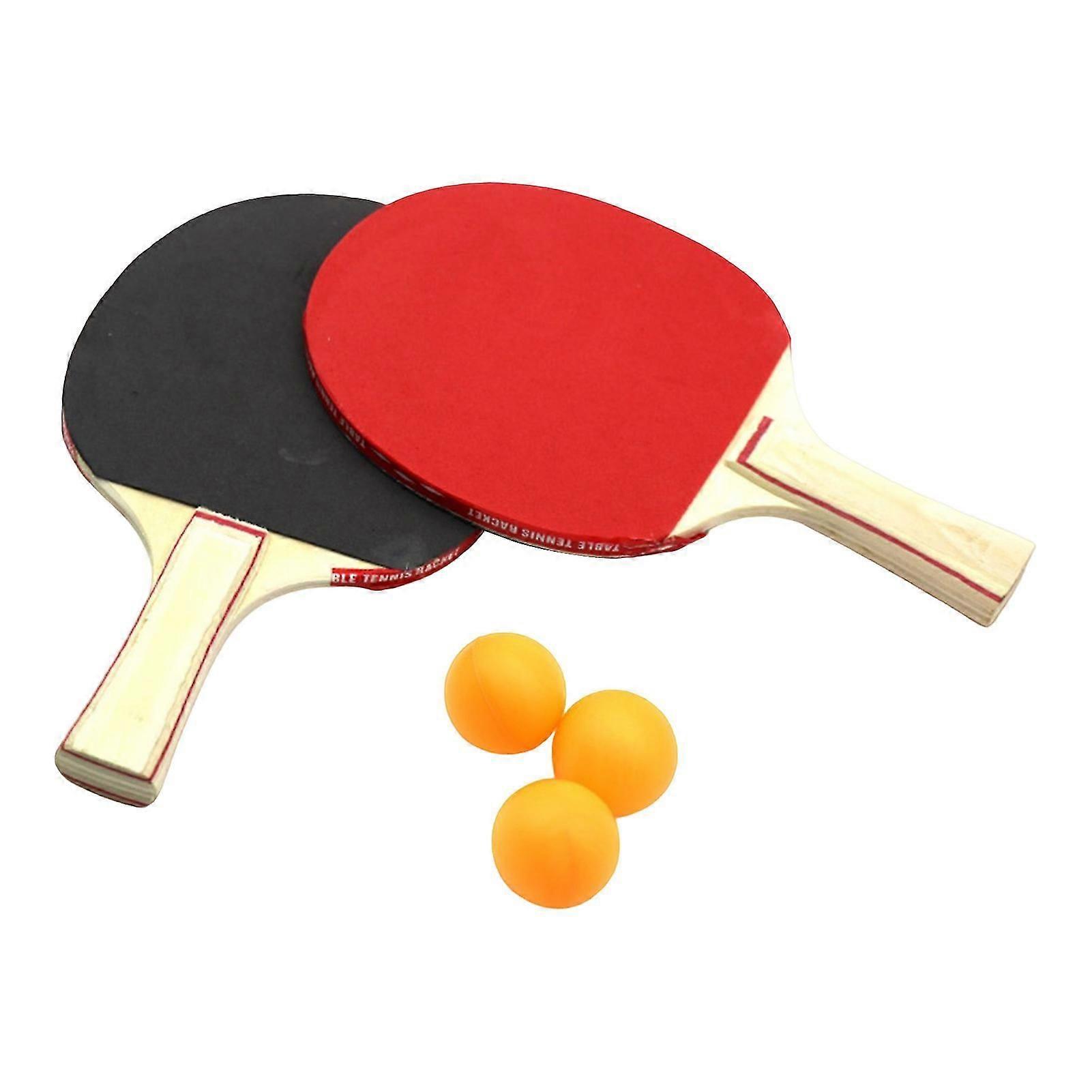 Table Tennis Racket Set with Ergonomic Handle - Comfortable Grip, Smooth Edge, Fine Texture, Ping-Pong Paddle and Balls Included