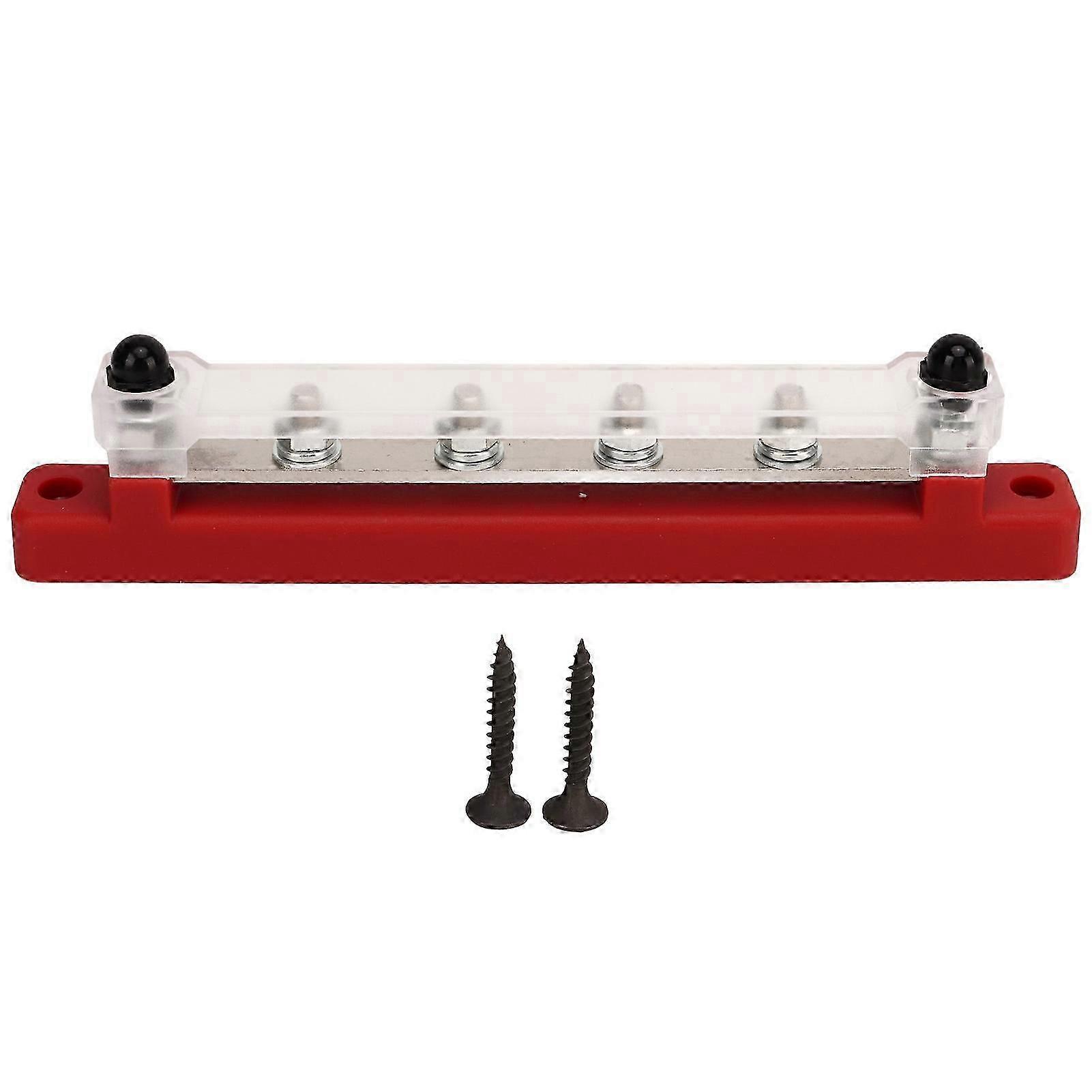 Power Distribution Block M6 Screw 6 Terminal Bus Bar DC 12V?48V 150A for Automobile Boat Red