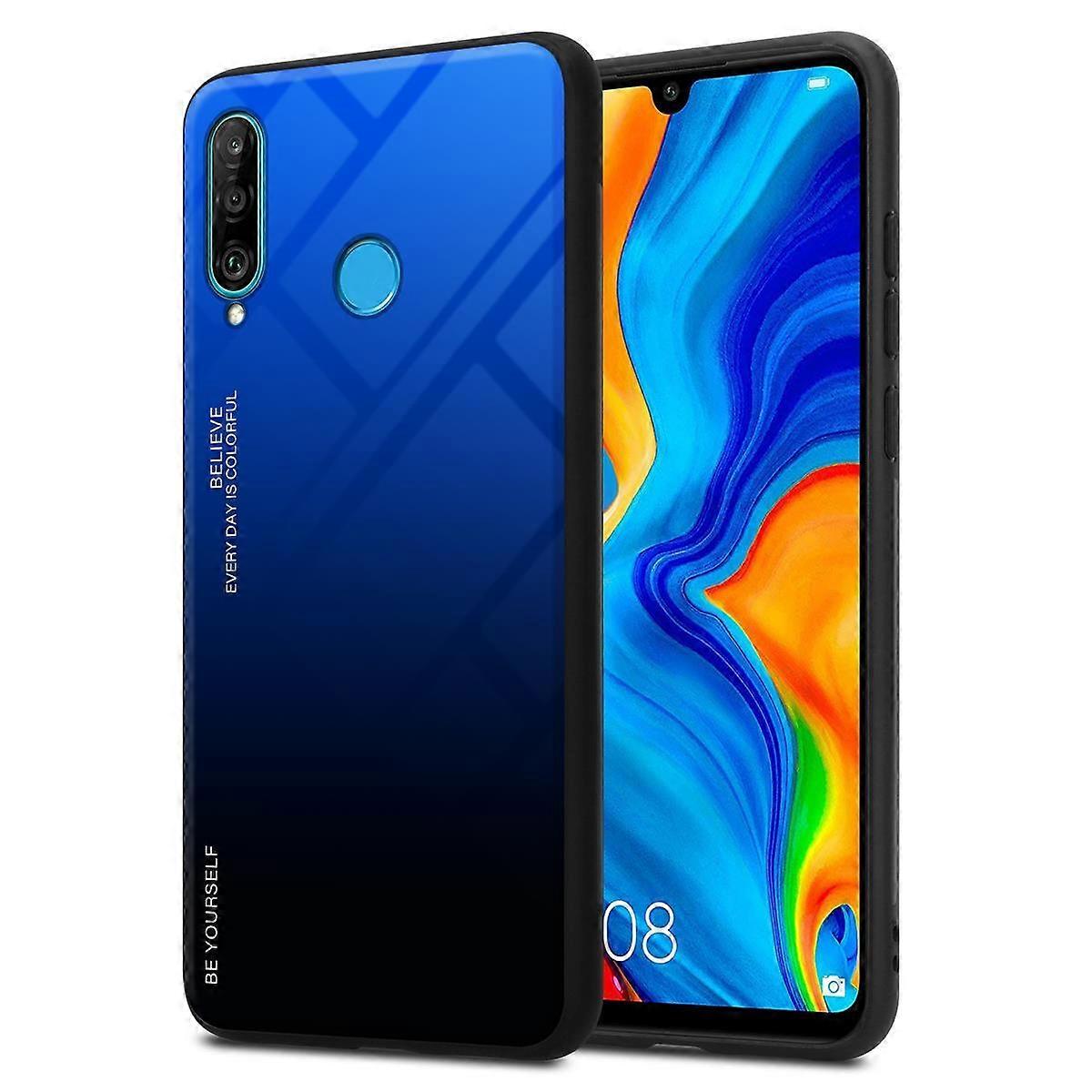 Huawei P30 LITE TPU Case - Back Cover with Protective Glass - Two-Tone