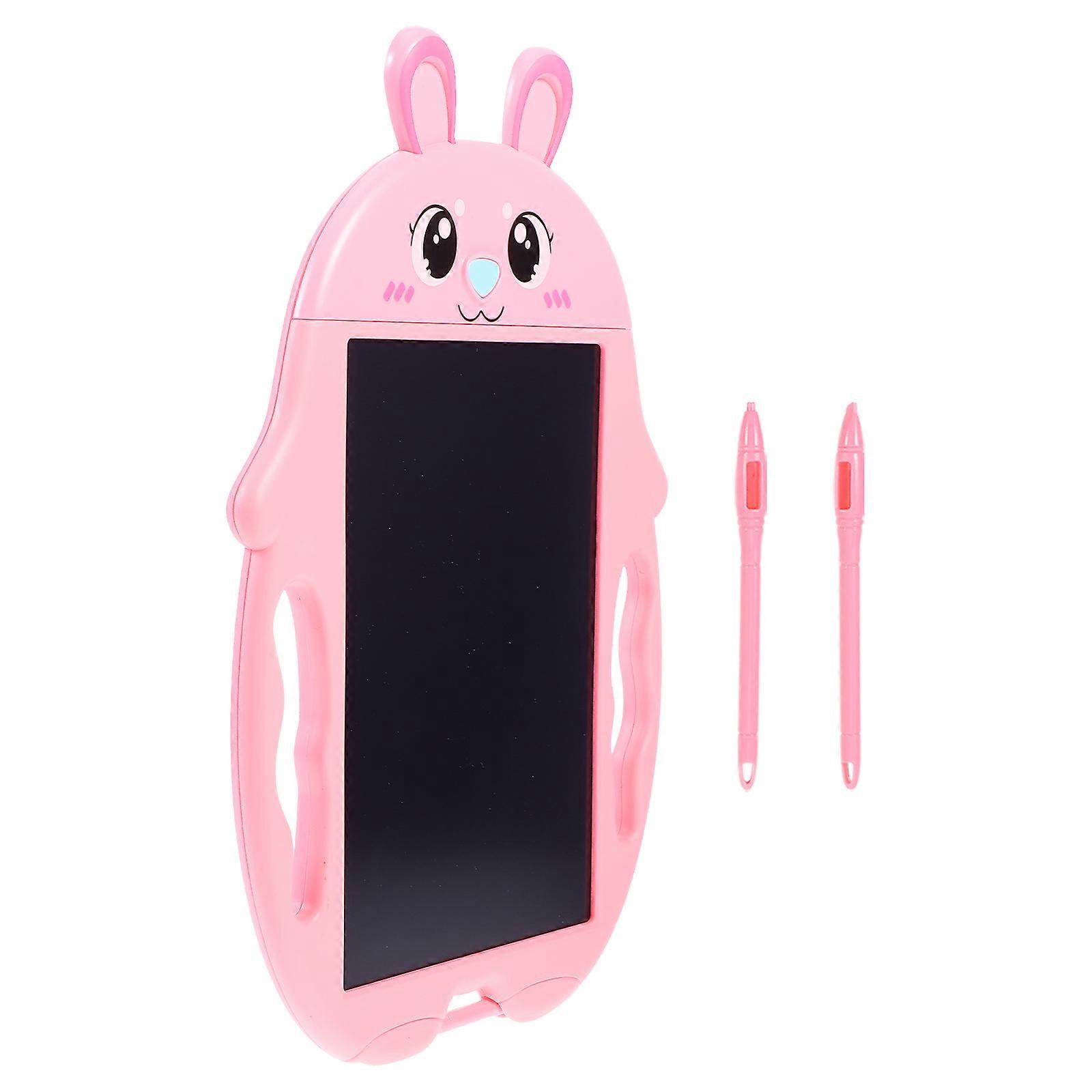 Kids Coloring Tablet LCD Writing Board Pink Plastic for Designers Function One-Key Clear 1 Set
