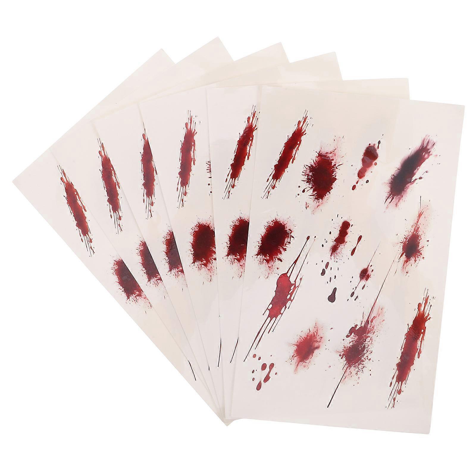 6PCS Realistic Fake Wound Stickers for Halloween Vampire Costume Makeup, Durable Temporary Scar Accessories for Parties & Creative Cosplay