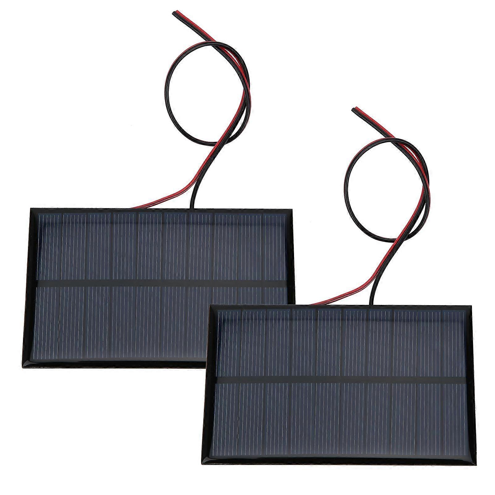 2pcs Mini Solar Panel Module System Charger Battery DC5V 250mA with Cable Length 30cm/11.8in