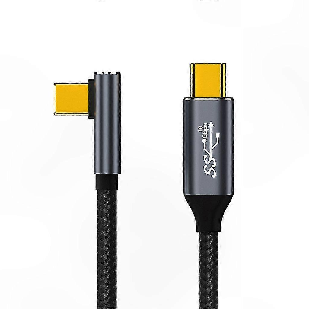 USB-C to USB-C Cable, 90 Degree Angle, 100W Fast Charging, 4K60Hz Video Support, 10Gbps Data Transfer Speed