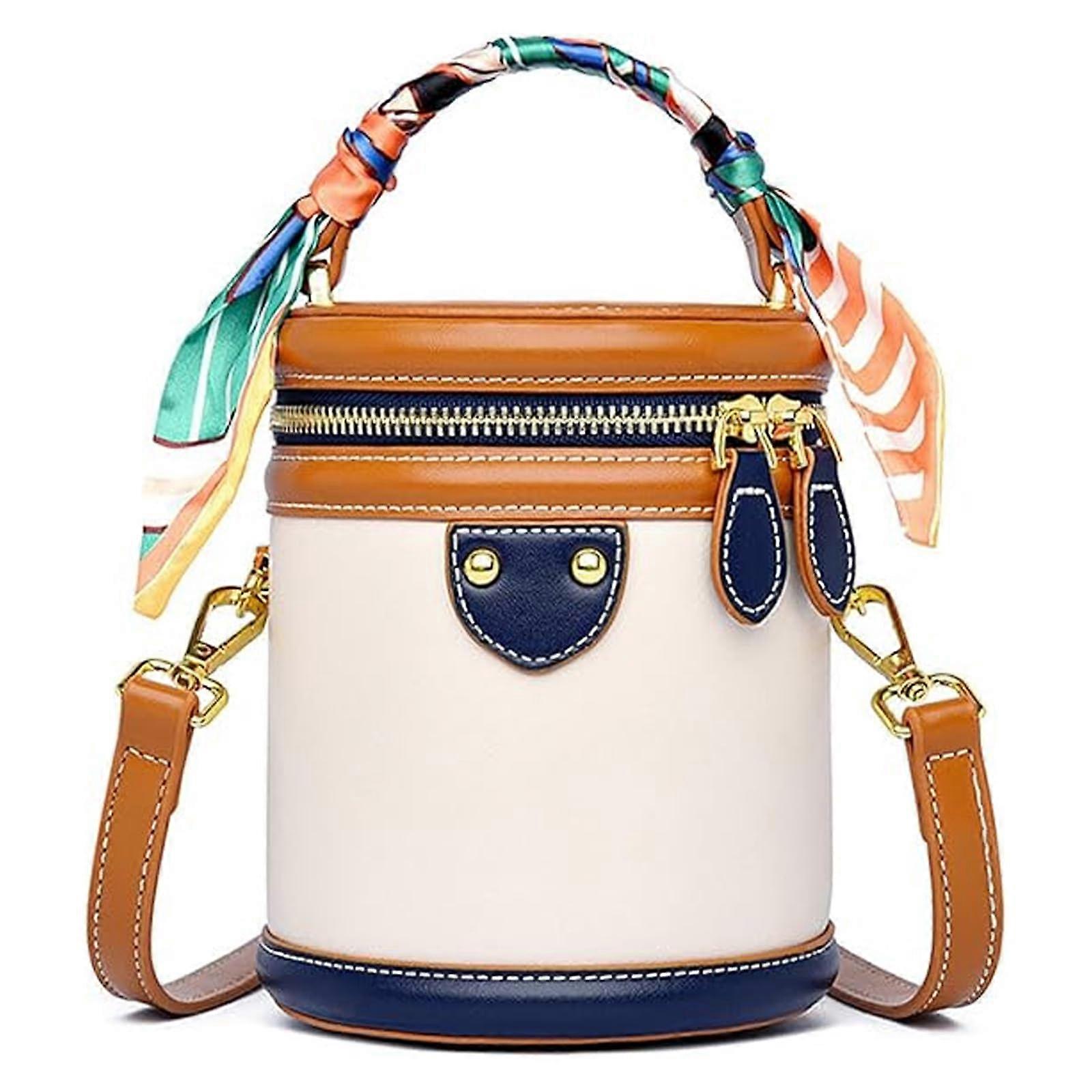 Colorblock Bucket Bag for Women Crossbody, Casual Everyday Bag, Easy Everyday Use, Blue
