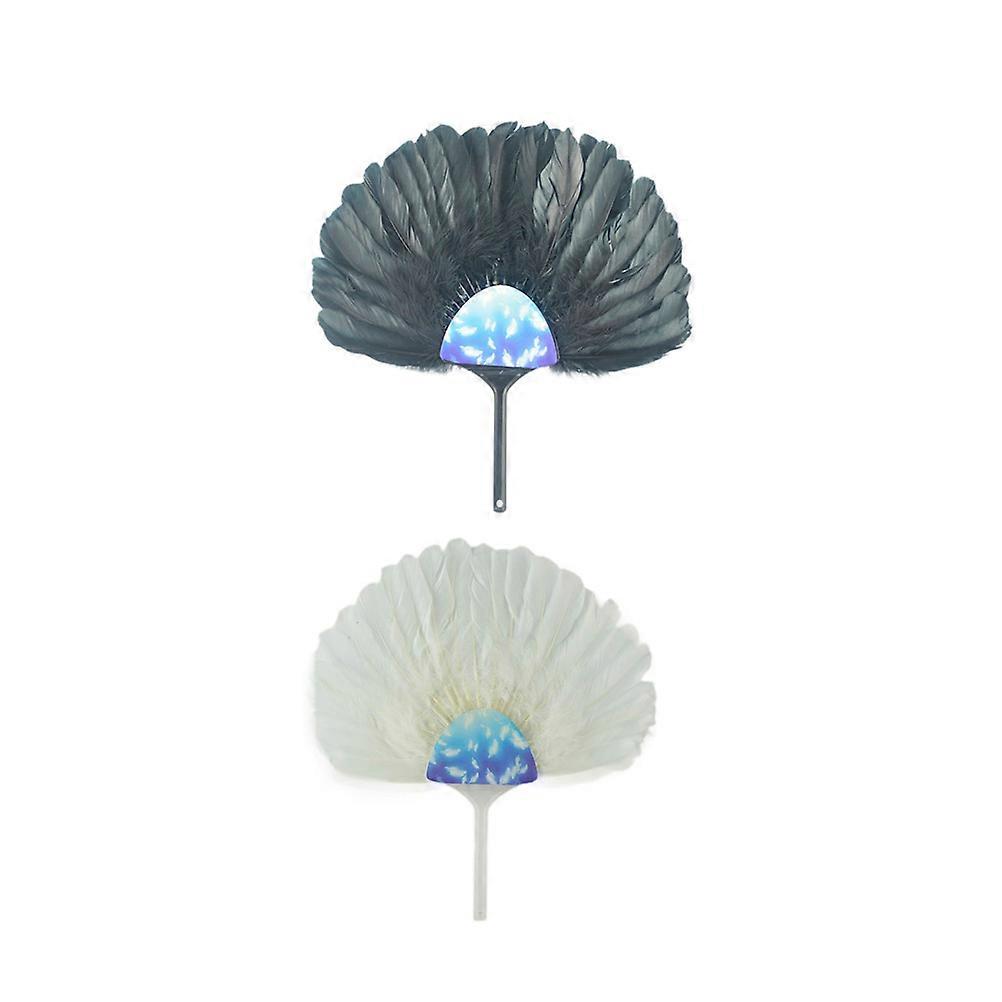 Handheld Fan Decorative Fan Party Supplies Goose Shape Blue General Users Wedding Use Collection 4Pcs