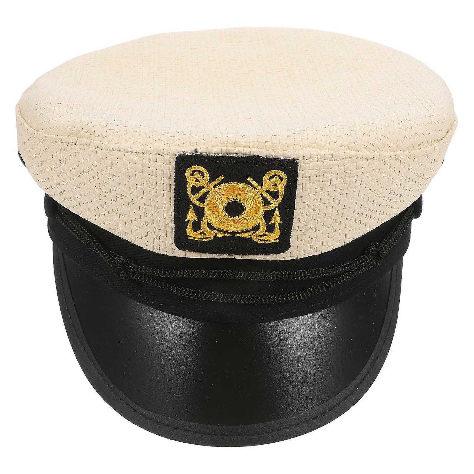 Adjustable Admiral Captain Hats Versatile Use For Nautical Themed Events Cloth Plastic 1Pack