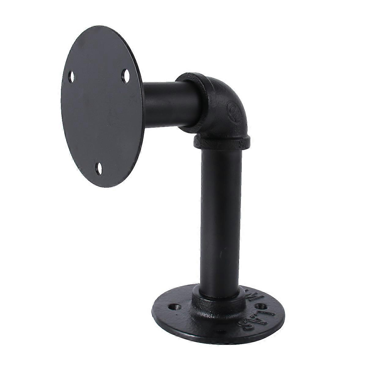 Floating Shelf Bracket Thicken Iron Pipe Bracket for Holding 2Pcs Black