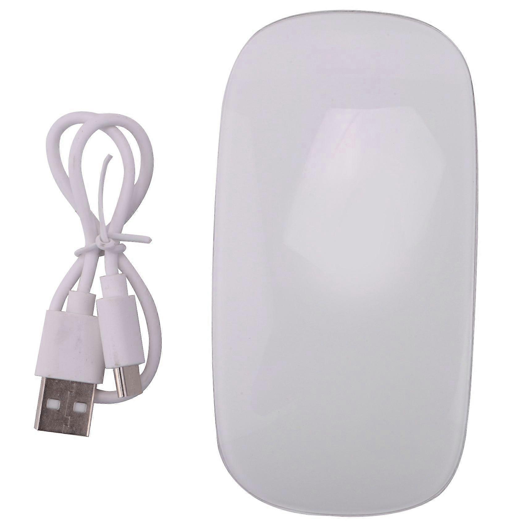 Bluetooth Wireless Mouse Silent Rechargeable Computer Mouse Slim Ergonomic PC Mice for (White)