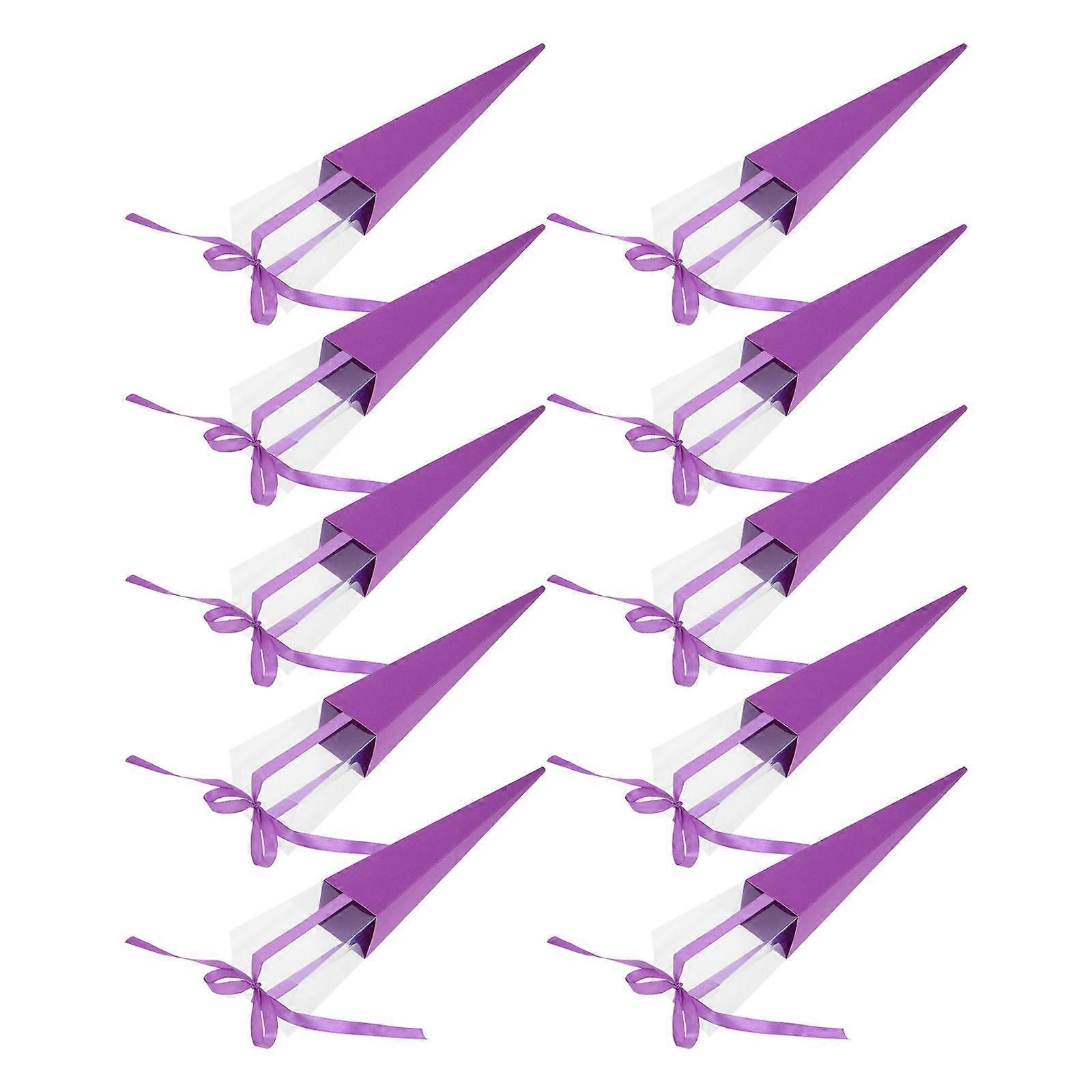Flower Gift Box Rose Packaging Box for Storage Use 10Pcs Violet Tone