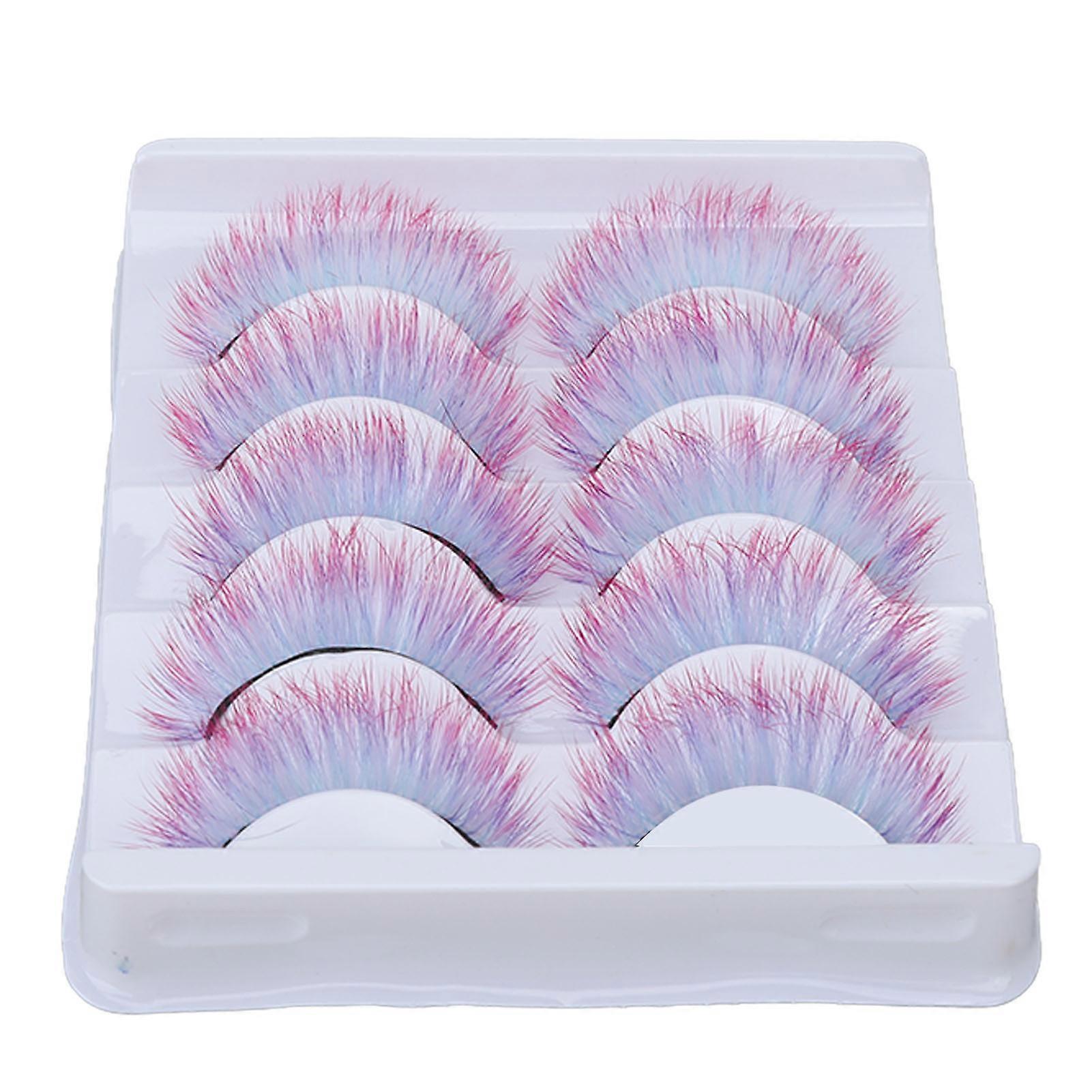 5pcs AG02 Dramatic Gradient Color 3D Fluffy Curling Lashes