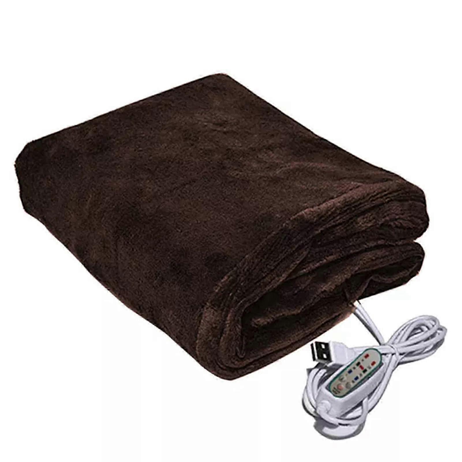 USB Electric Heating Blanket Portable Plush Throw for Home Office Car Use
