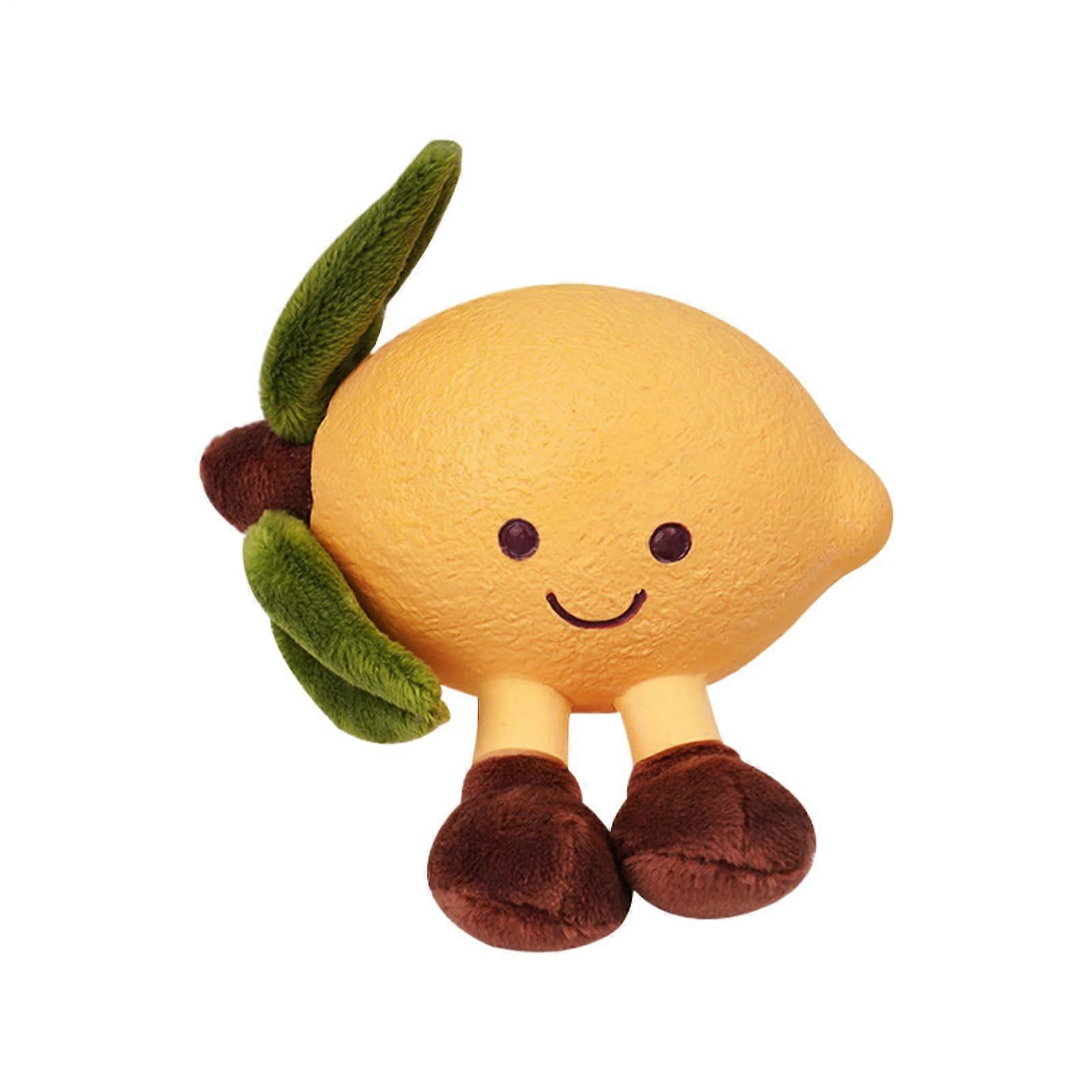 Squeaky Dog Toys For Aggressive Chewers Fruit Interactive Teething Plush Toy For Medium And Large Dogs Yellow