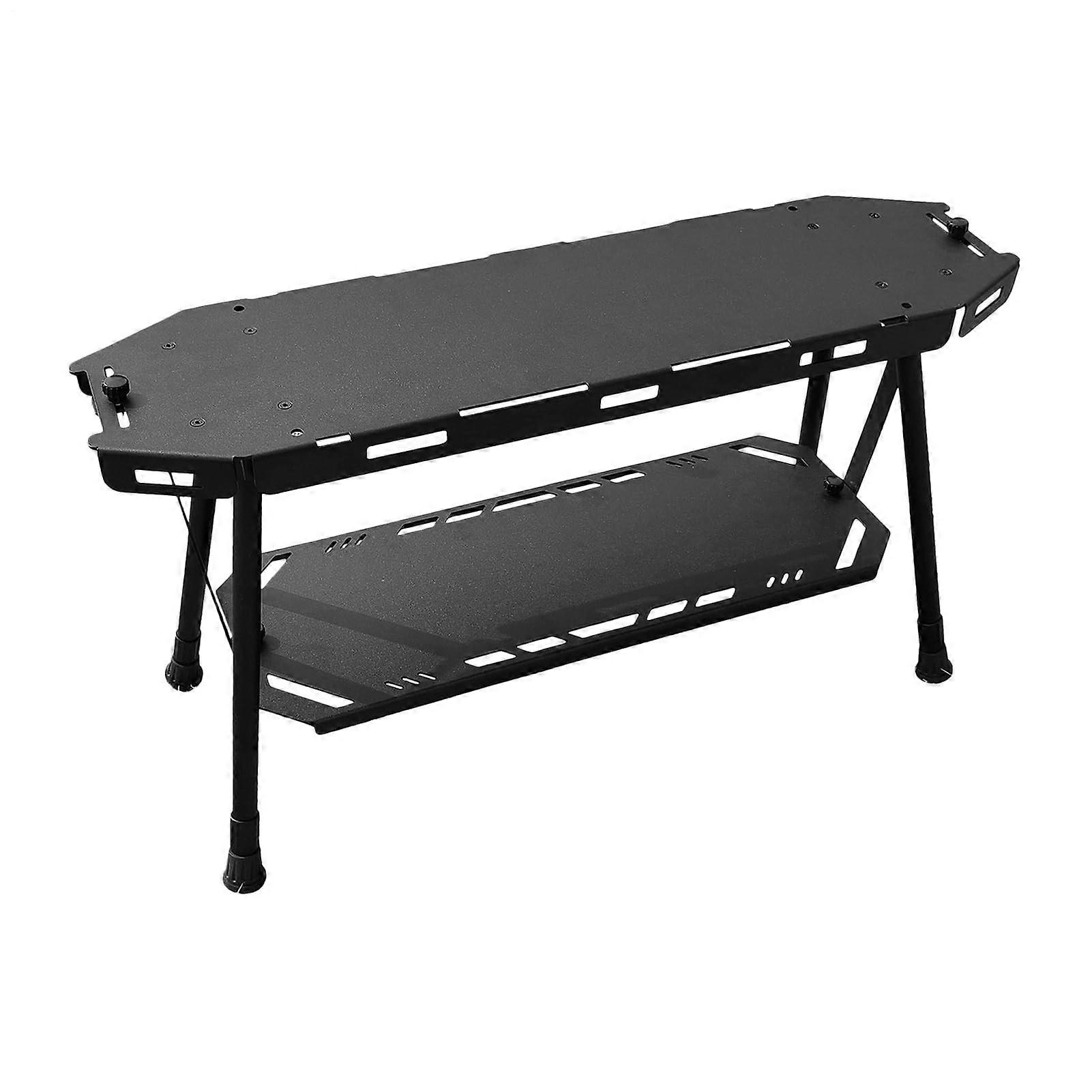 Folding Camping Table Aluminum Alloy Picnic Desks Slim Cooking Station Compact Shelf