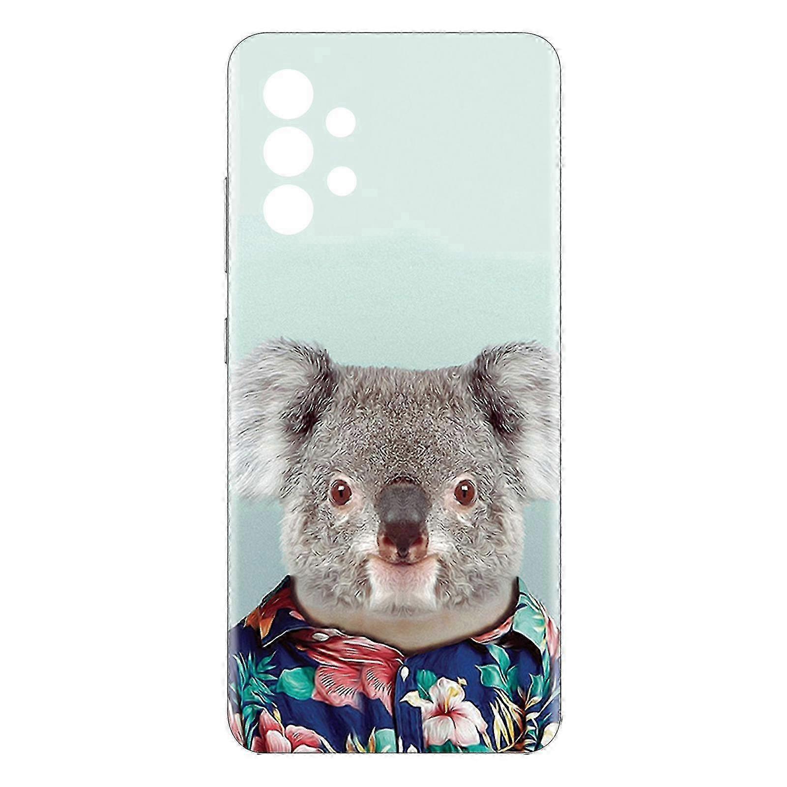 Phone Back Cover Anti-fall Soft TPU Raspberry Koala Eiffel Tower Phone Case Shell for Samsung Galaxy A32