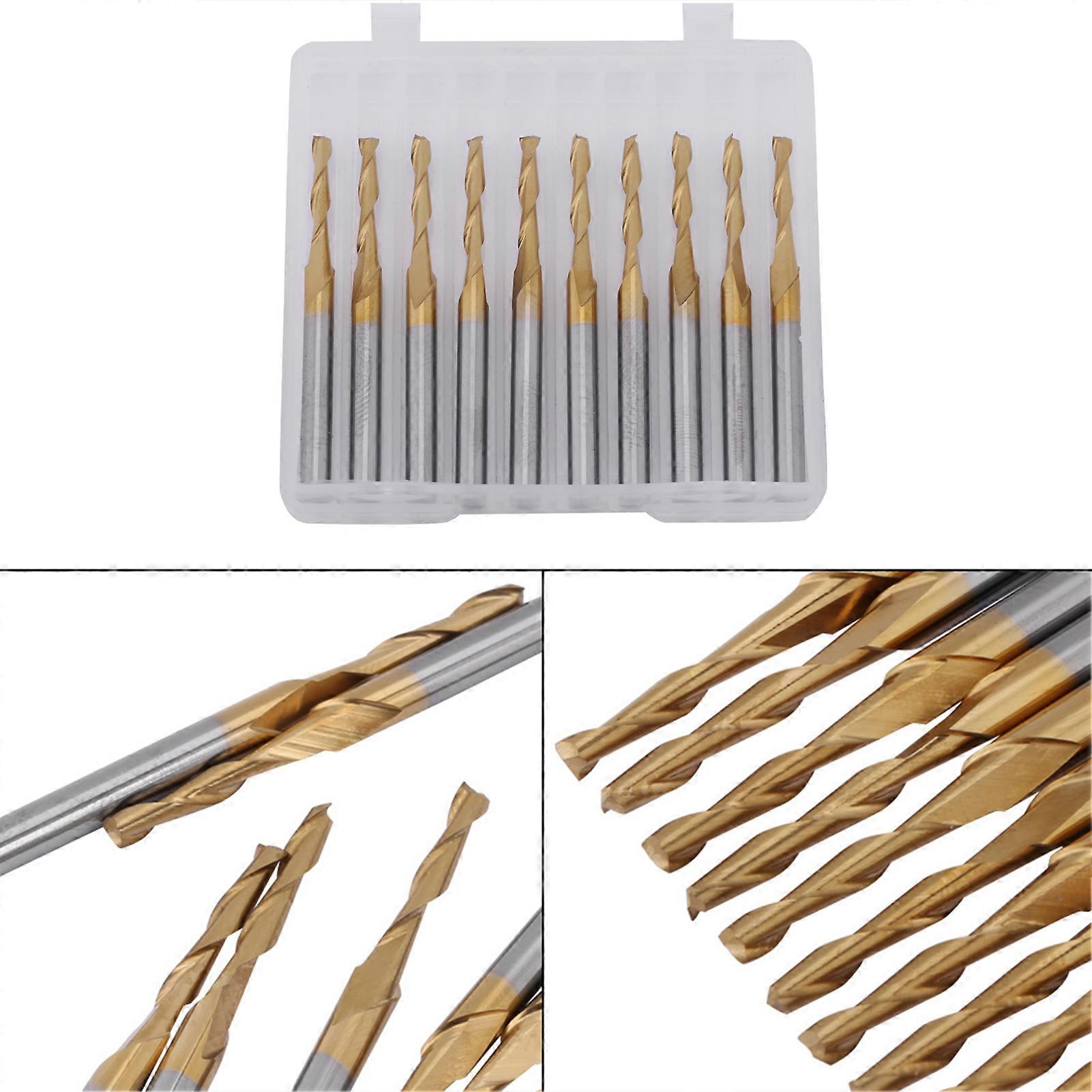 Titanium Coated 2mm Double Flute End Mill Cutter 3.175mm Shank