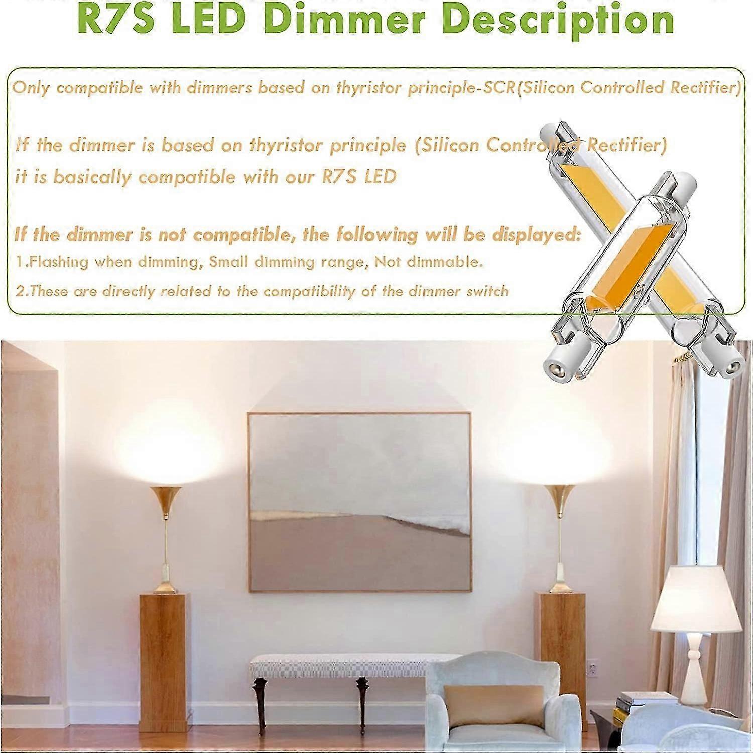 LED 78mm調光電球、10W R7S 78mm COB LED電球、1000LM / AC 220-240V(3個ウォームホワイト、78mm)