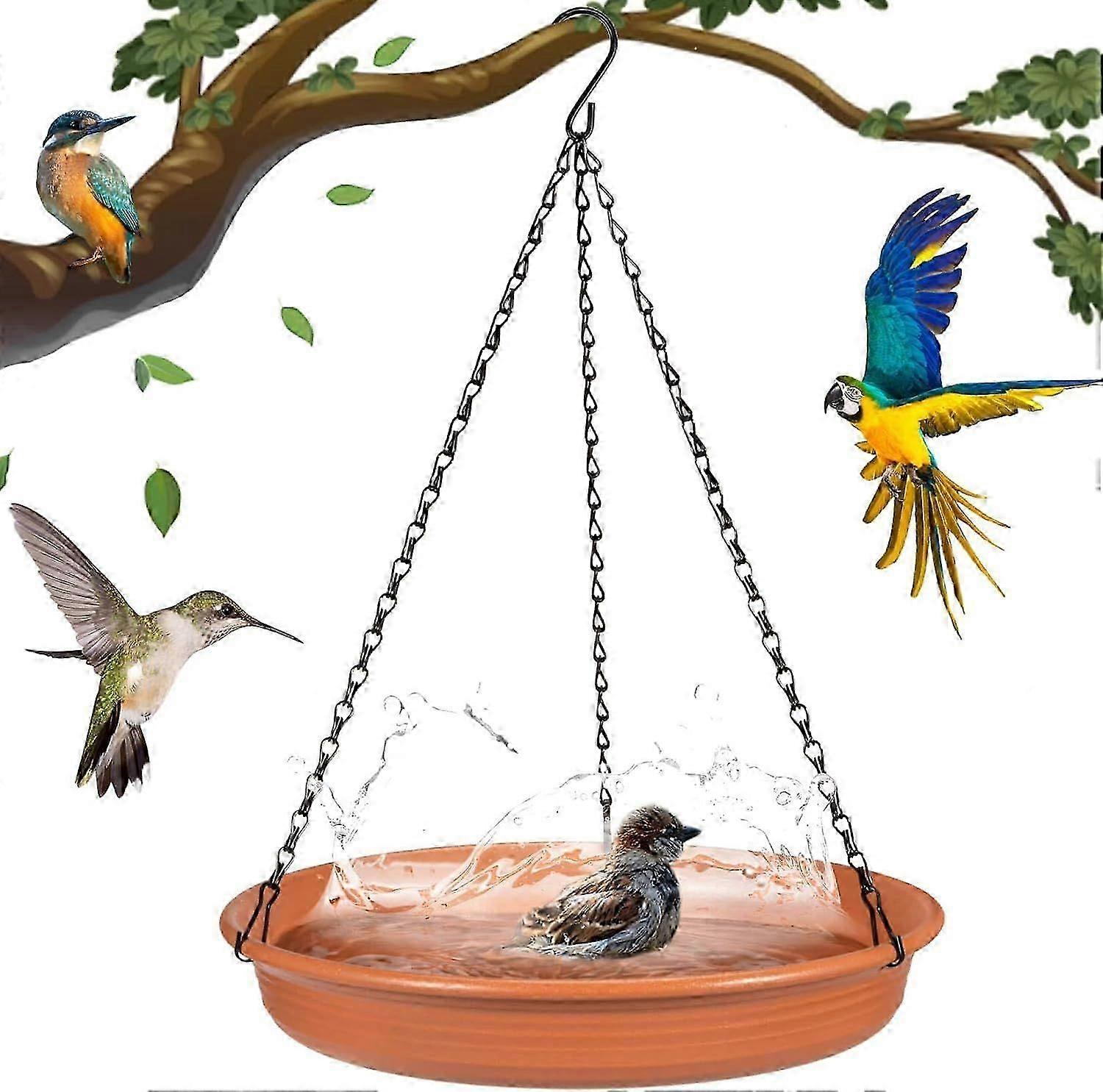 Scsyv Hanging Bird Bath Hanging Bird-feeder - Garden Bird Bat Bird Feeder Plate Hanging Tray Bird Bath Tray Hanging Bird Water Or Bird Seed Hanging Bi