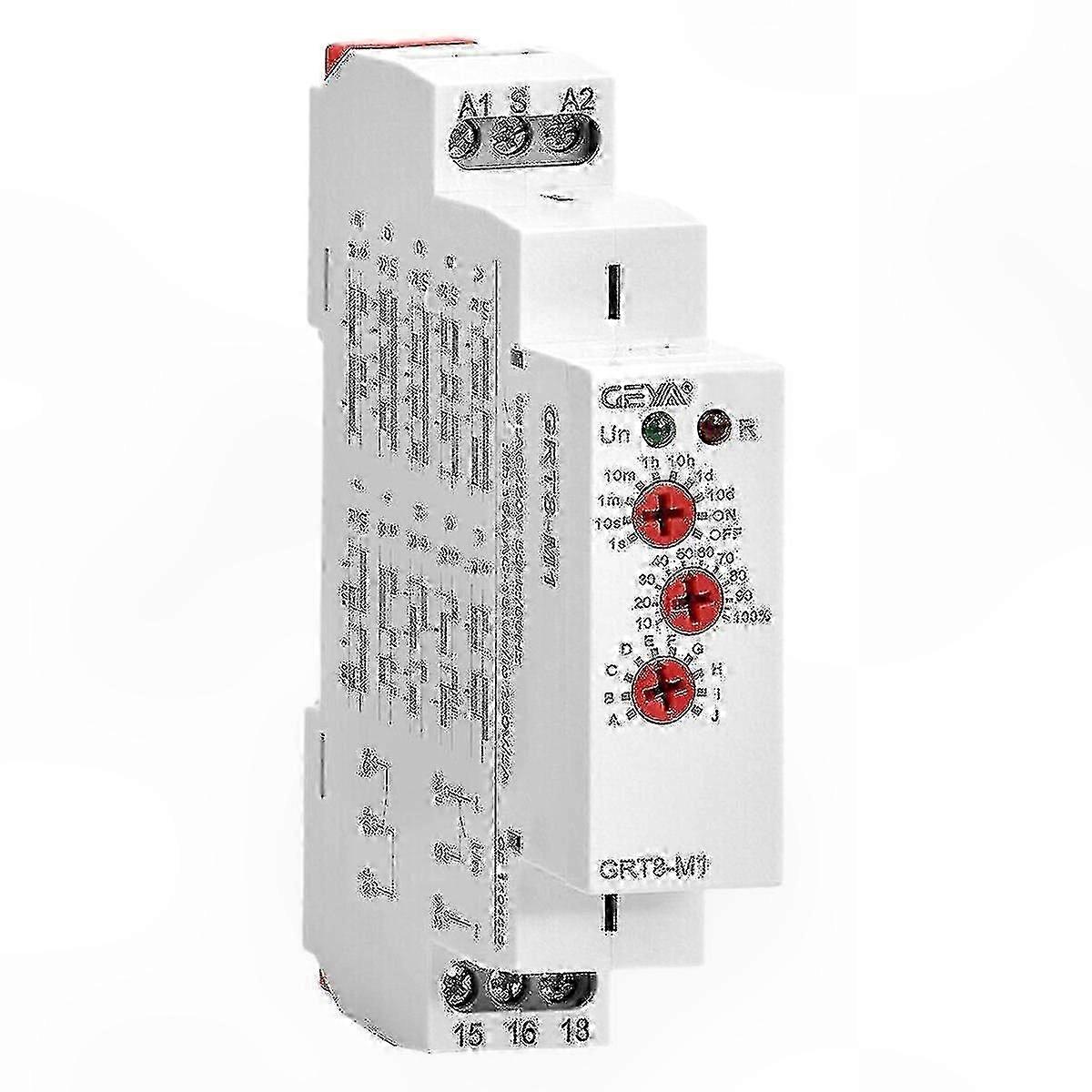 Multifunction On Off Delay Timer Relay 16A AC/DC 12V-240V Auto Timing Relay for DIN Rail