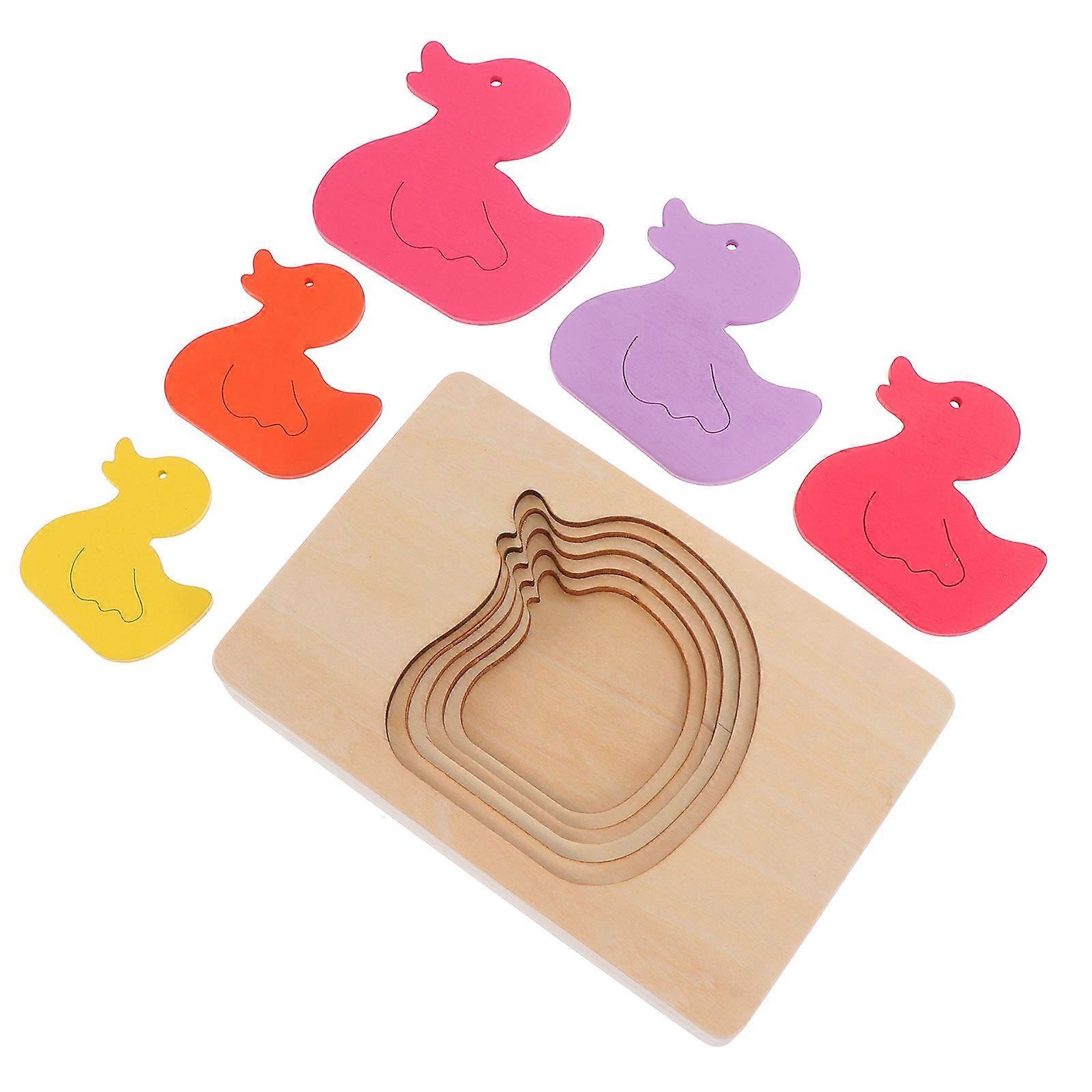 Educational Toy Small Duck Jigsaw for Kids Wooden Puzzle