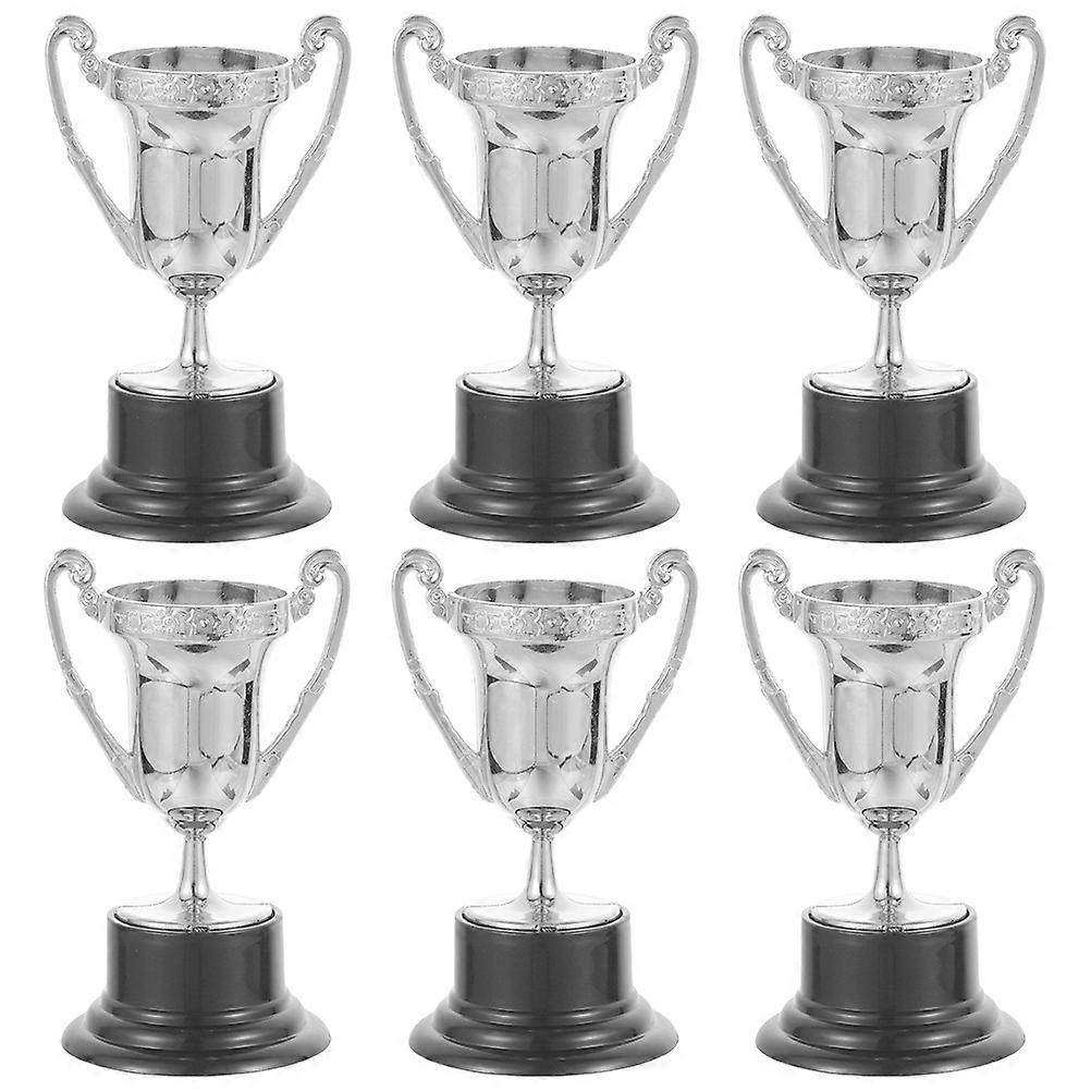 Plastic Small Trophy Ornament for Reward 18Pcs Silver Trophy Props