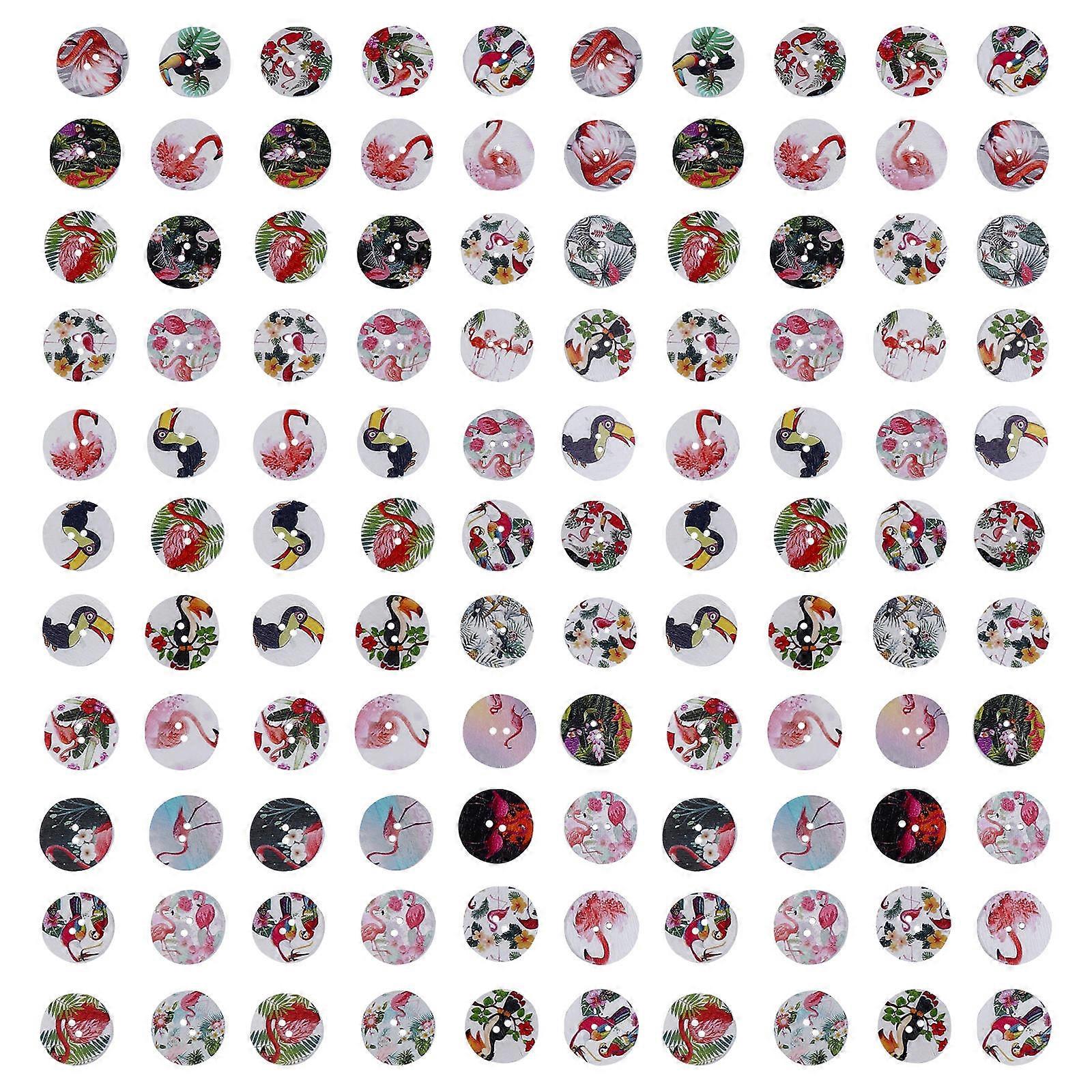 Round Wooden Buttons Painted Buttons for Sewing 400Pcs Assorted Color