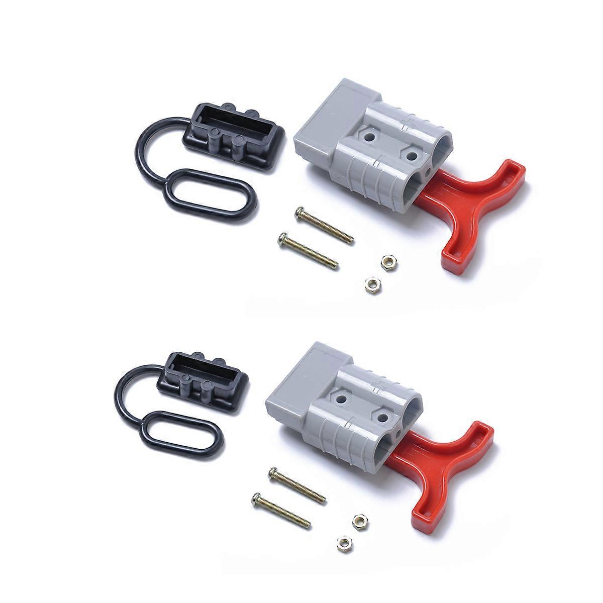 Electric Forklift Connector Plug for Forklift Trailer Electrical Devices Grey with Quick Connect Disconnect Function 2Pack