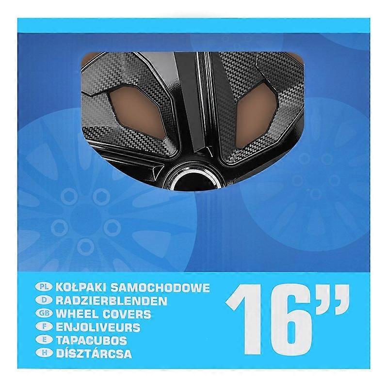Ensemble de 4 protège-roues noir carbone 16 pouces