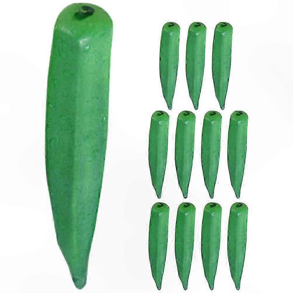 12pcs Realistic Fake Okra Artificial Vegetables for Shop Window Display