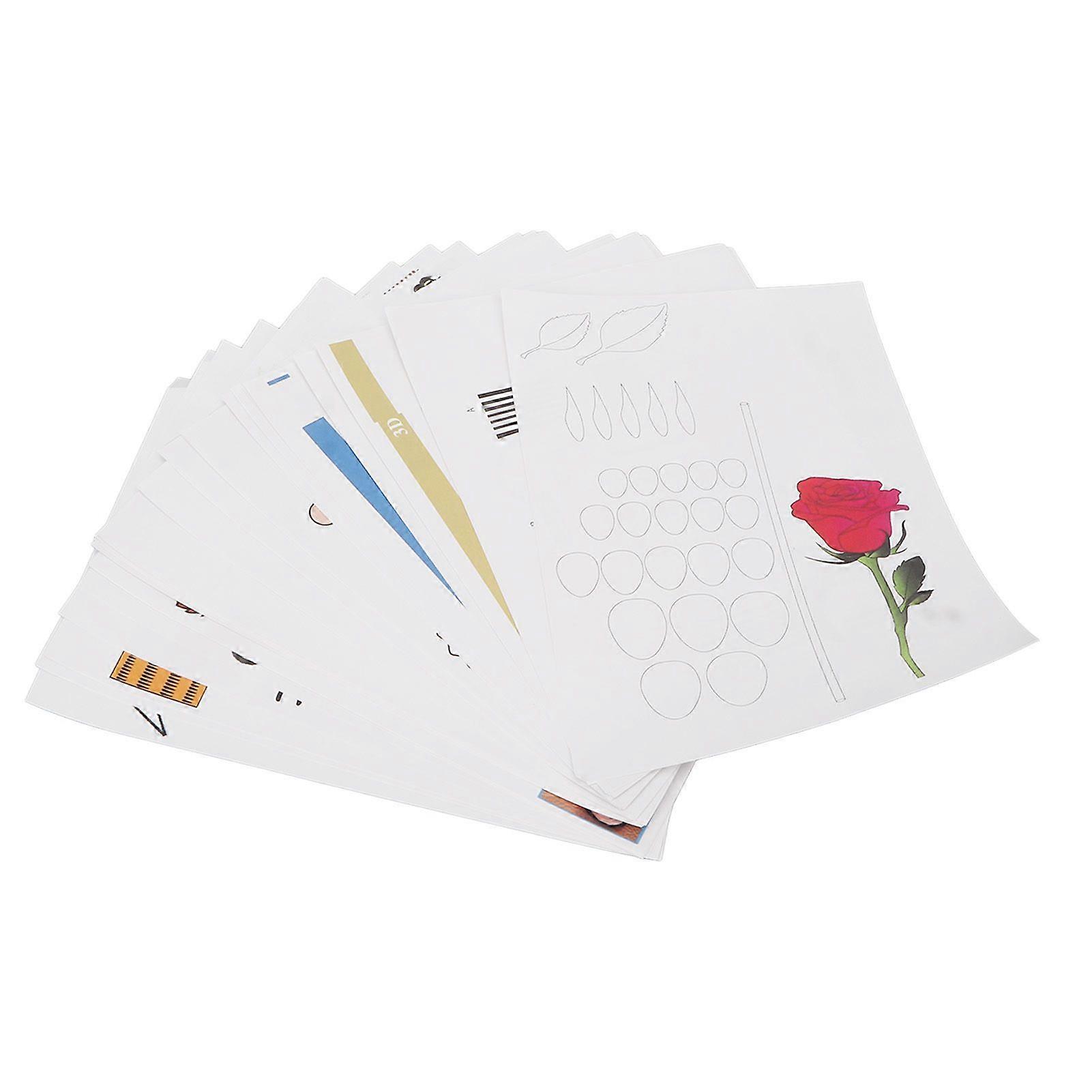 3D Printer Drawing Paper 50 Patterns Thick Portable Hands On Ability 3D Pen Paper Stencils for Kids Family Teamwork