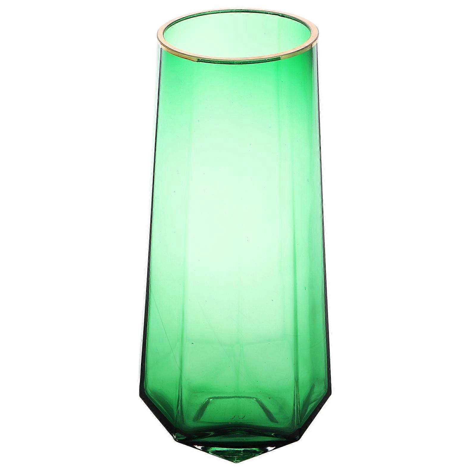 Green Glass Vase for Floral Display with 2Pcs for Wedding Table Decor