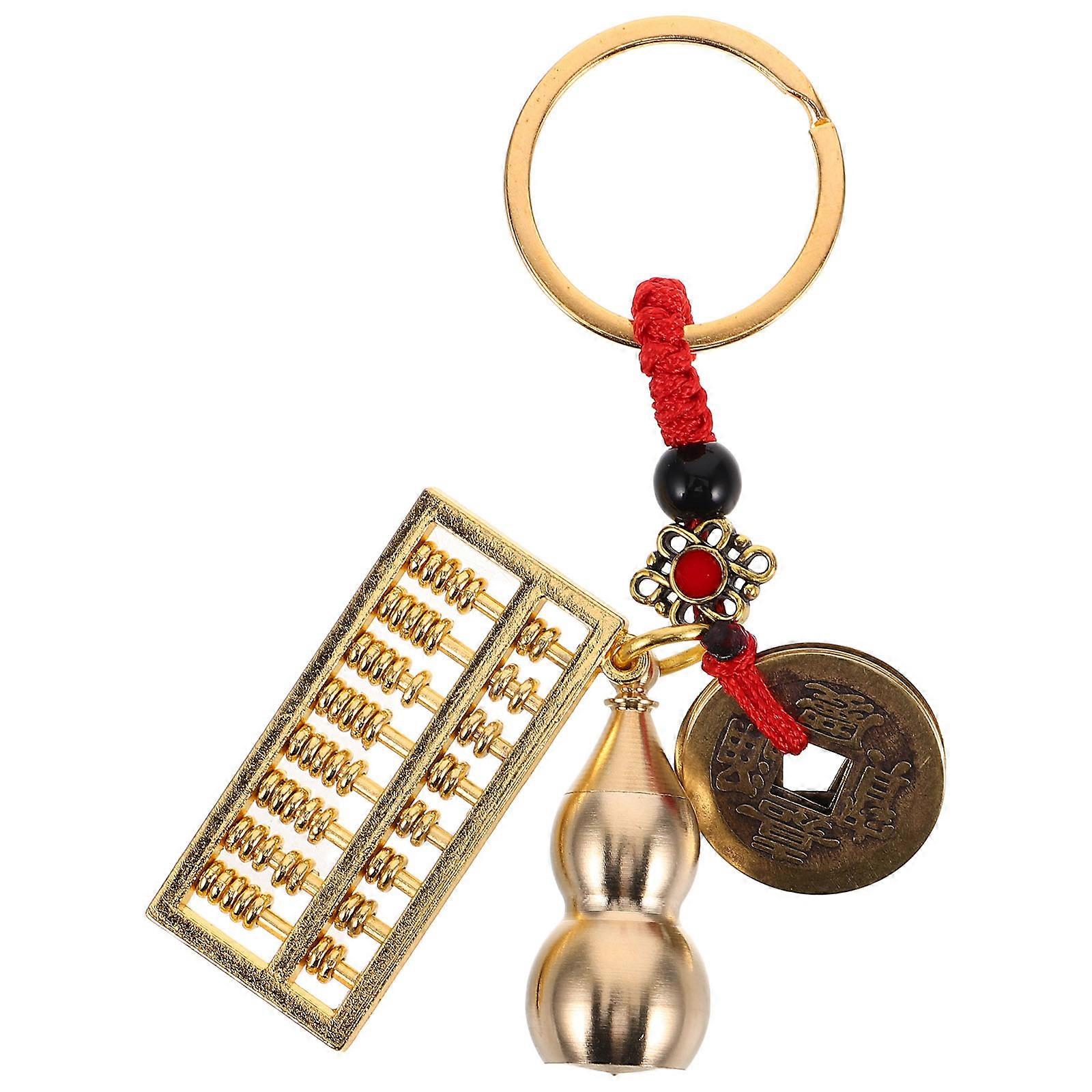 Multi-Functional Abacus Keychain with Gourd and Coin for Key Holding 3Pcs