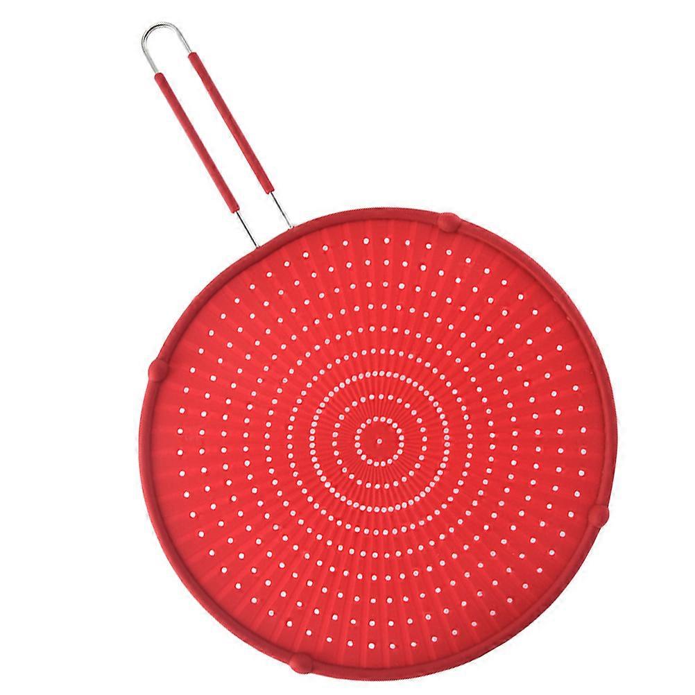Kitchen Splatter Screen Pot Splatter Guard for Kitchen Use 2Pcs Silicone Red