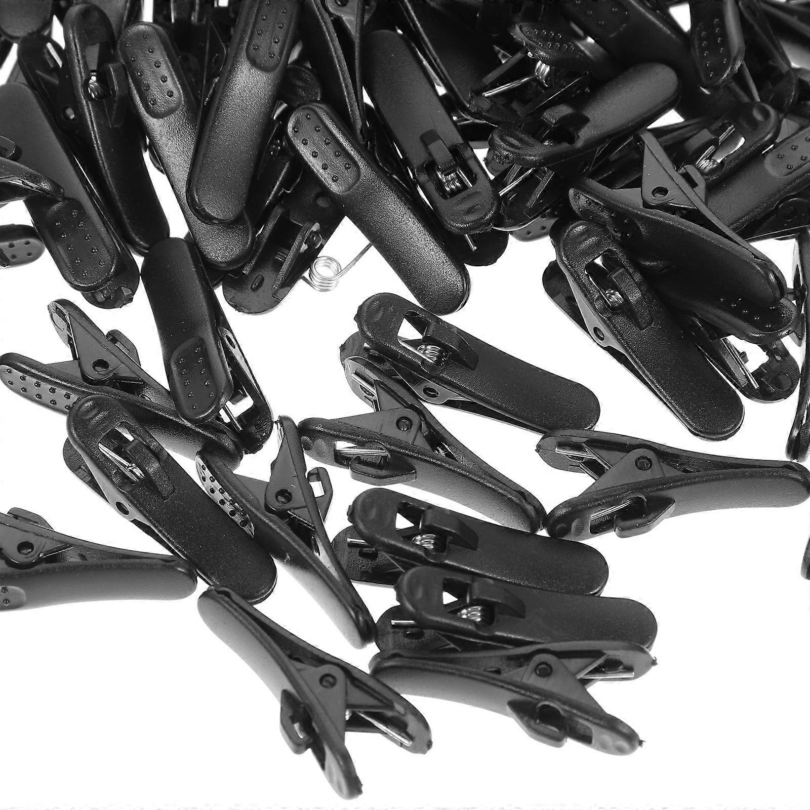 Headphone Cable Clips 100Pcs For Earphones And Headphones In Black Color For Cable Management Function With Duckbill Shape