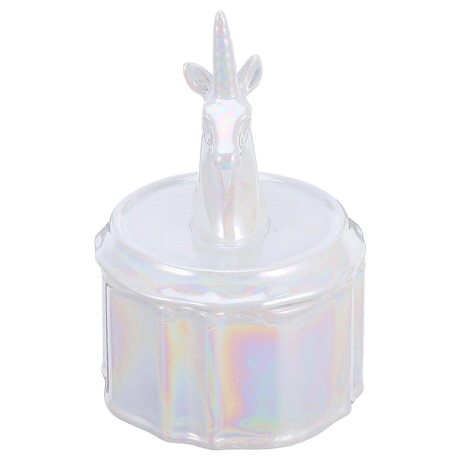 Unicorn Jewelry Box for Storage with 3Pcs Porcelain Trinket Organizer