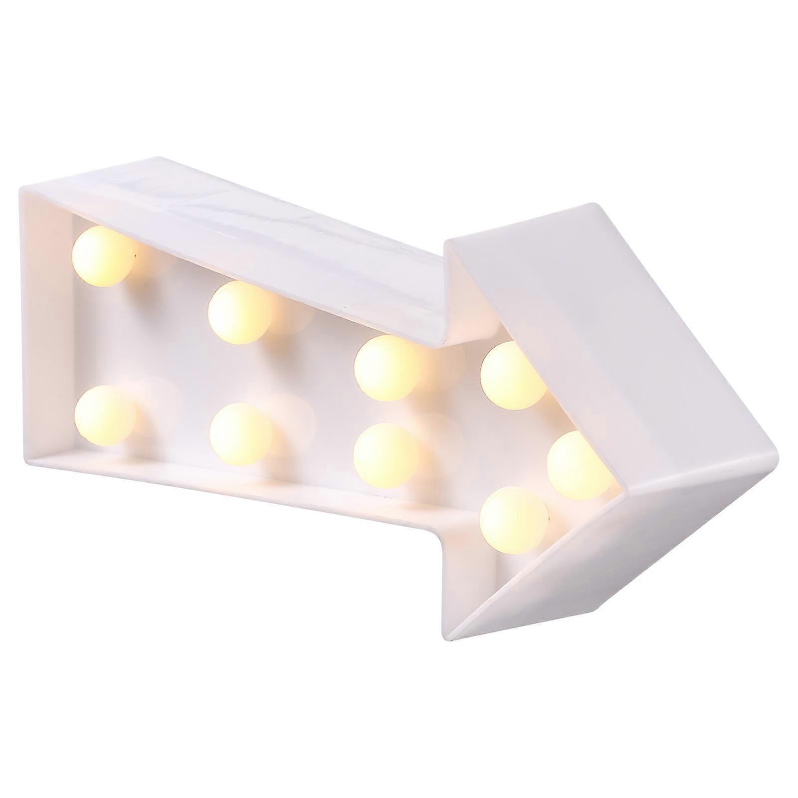LED Arrow Sign Light For Room Night Lighting Modern Style Battery Powered 2Pcs