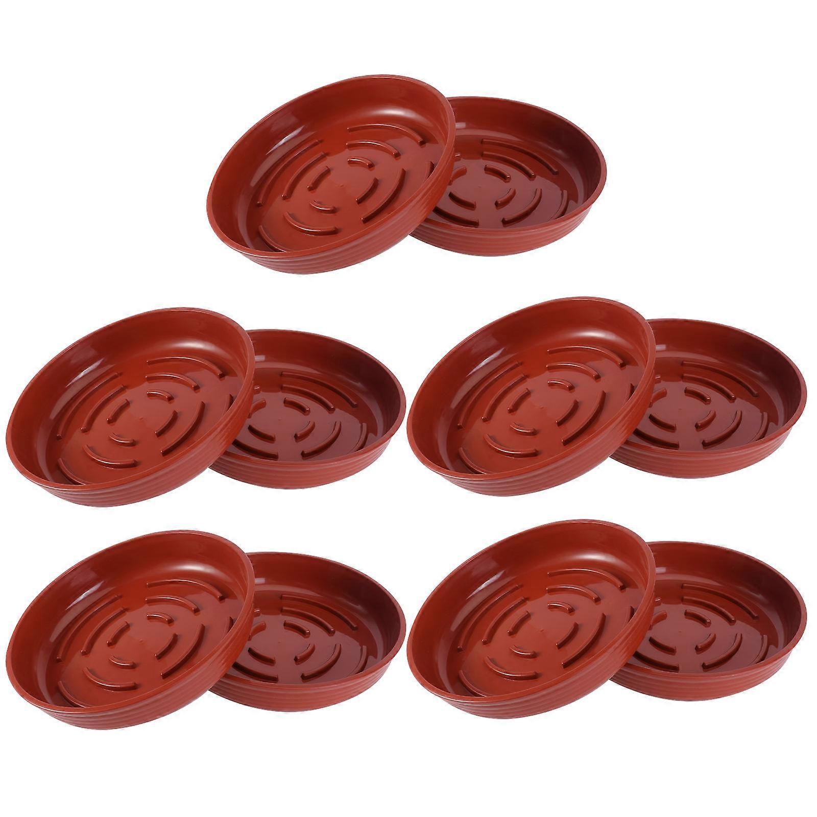Potting Tray Flowerpot Plate Soil Containment Garden Use Round Plastic 10Pack