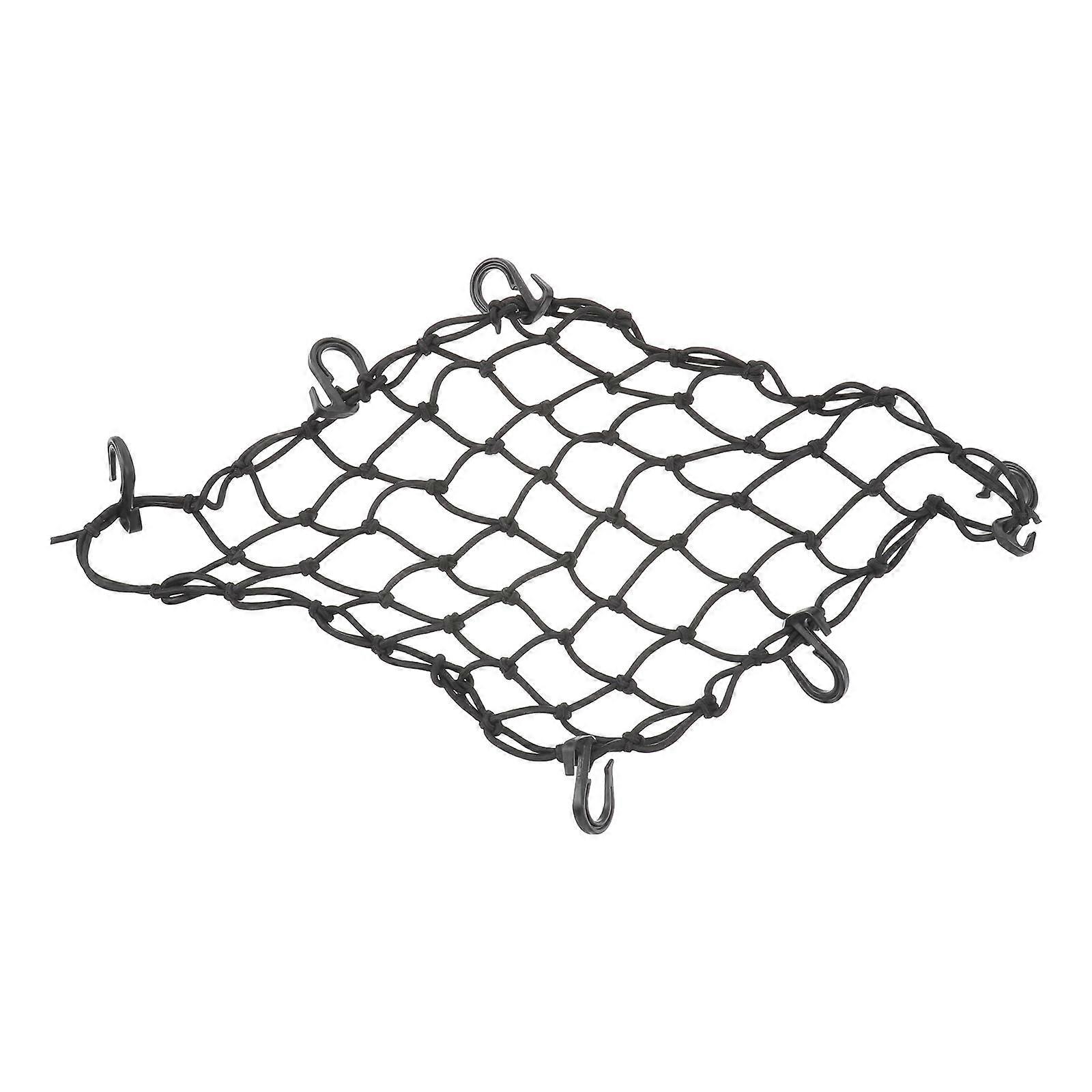 Car Cargo Net for Storage Use with 6 Hooks 3Pcs Adjustable Black Mesh