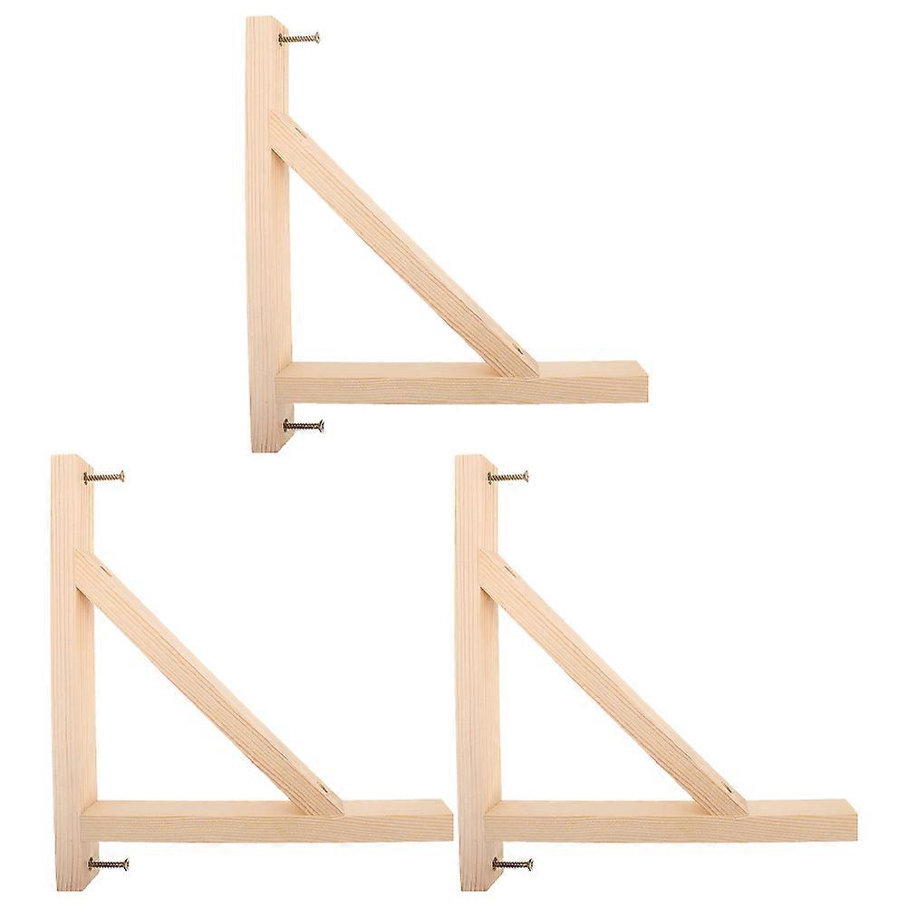 Wall Mounted Shelf Supports for Holding Use 6Pcs Ivory Wood Triangle Brackets