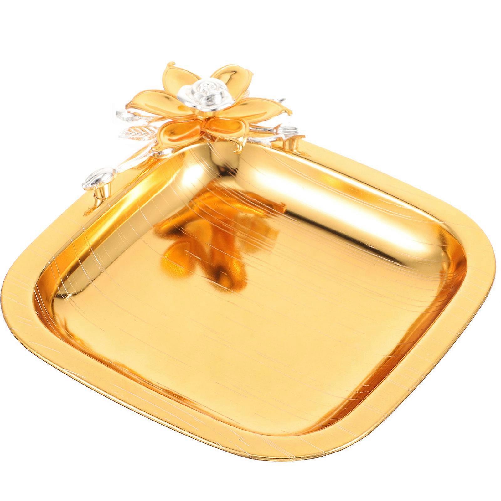 Golden Fruit Tray 4Pcs Dessert Serving Holder for