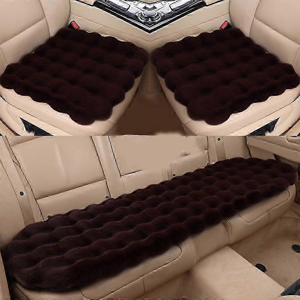 2025 Auto seat cushions for MercedesBenz E Class W124, plush fluffy front and rear cushions nonslip winter thickened, A8Coffee
