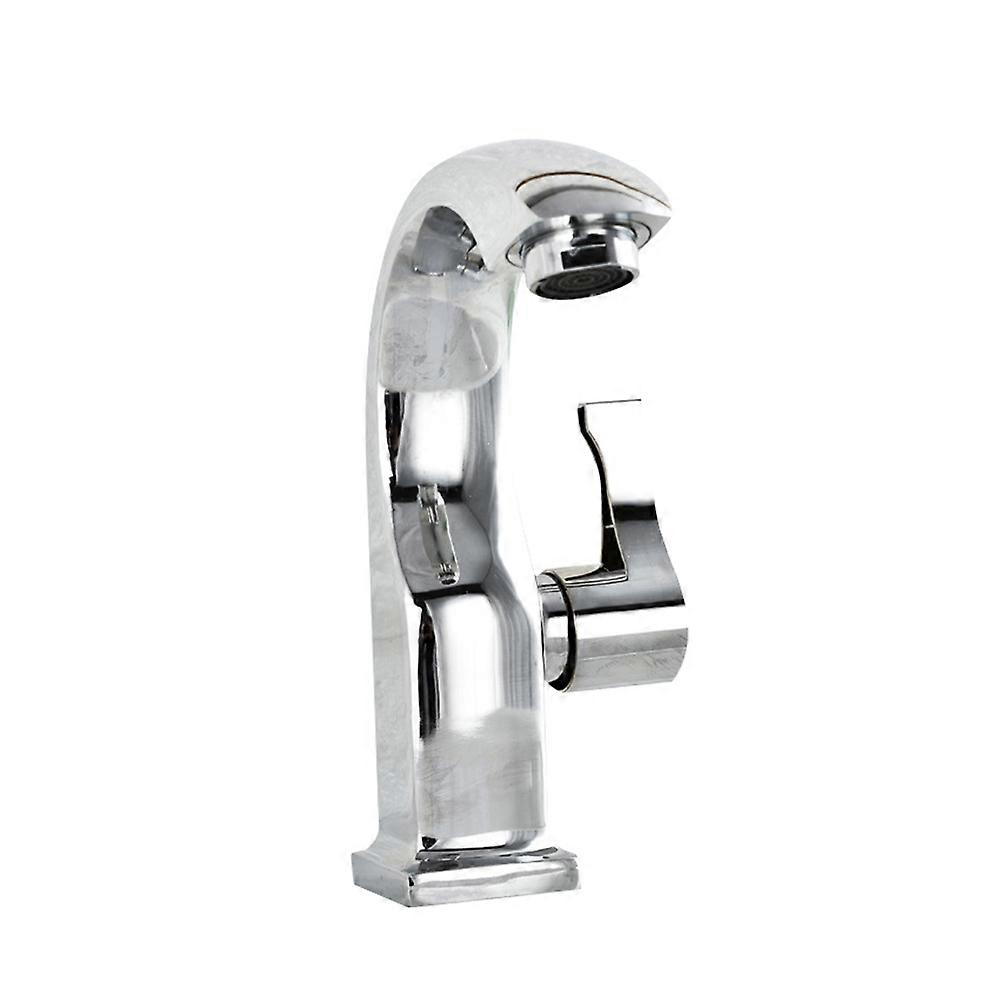 Basin Faucet Silver with Copper Vertical Type Water Tap for Bathroom Use