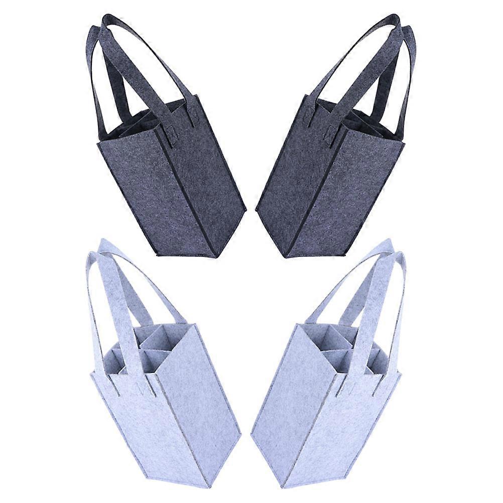 Wine Gift Bags Rectangular Felt Collision Prevention Christmas Party 4Pcs