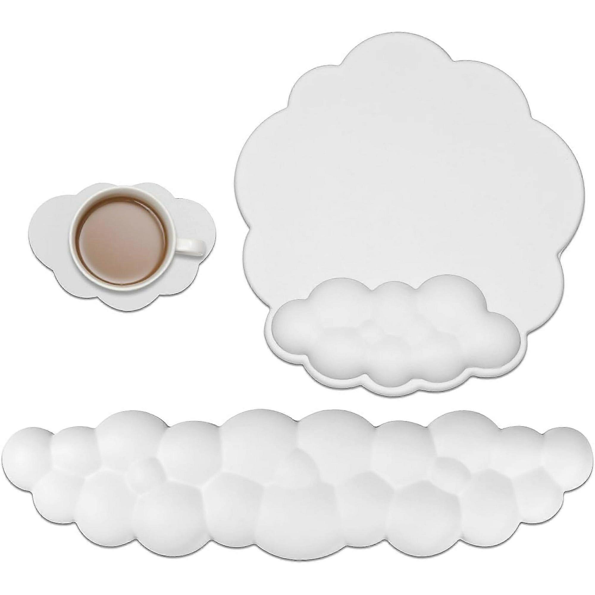 Cloud Memory Foam Mouse Pad, 3-Pack, Ergonomic White