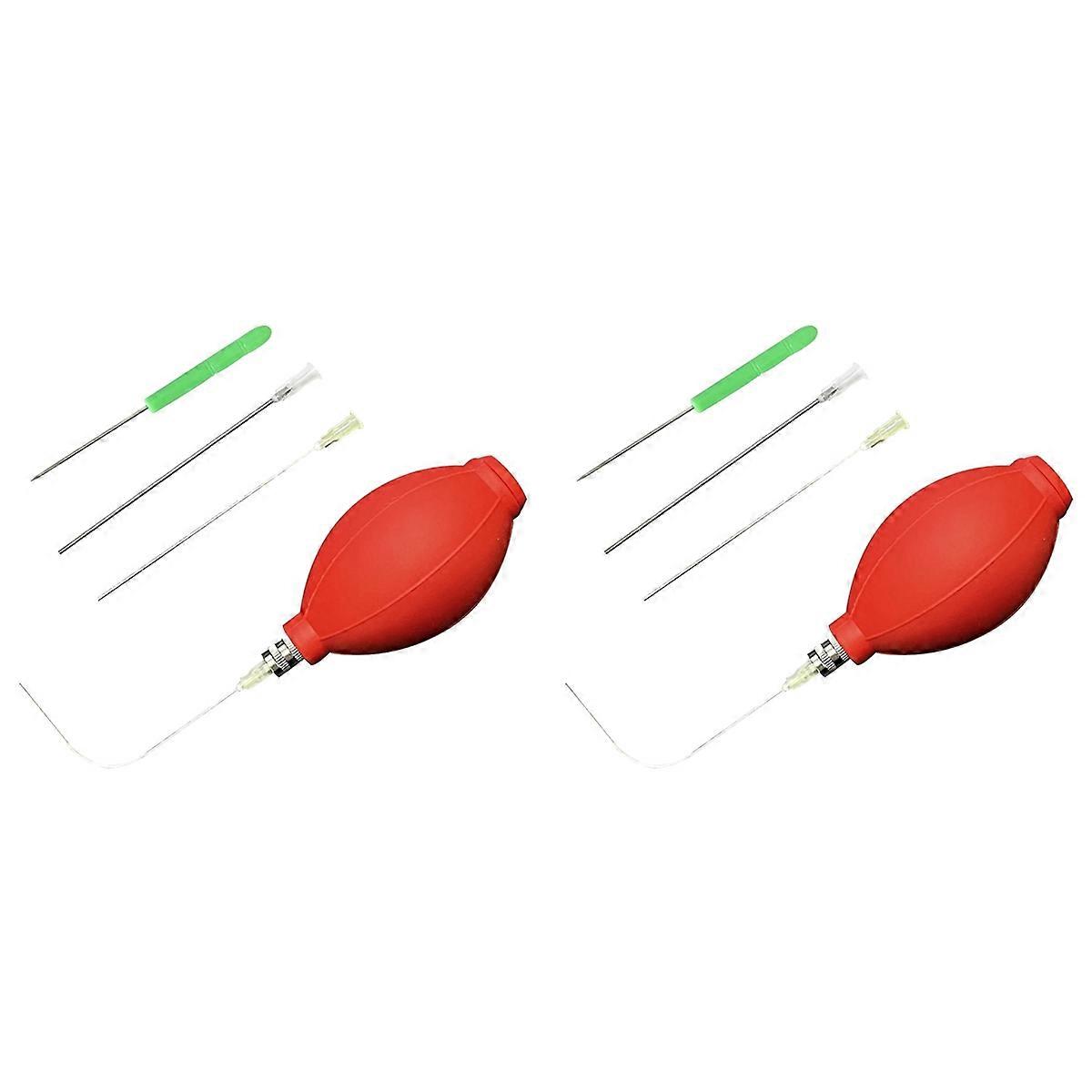 2X Easy Egg Blower Tools One Hole Empty Egg Pump Supplies Ukrainian Egg Decorating Kit Red with Repl