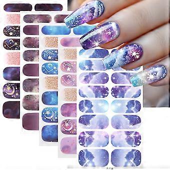 New nail polish film nail stickers 3D hot stamping shiny starry
