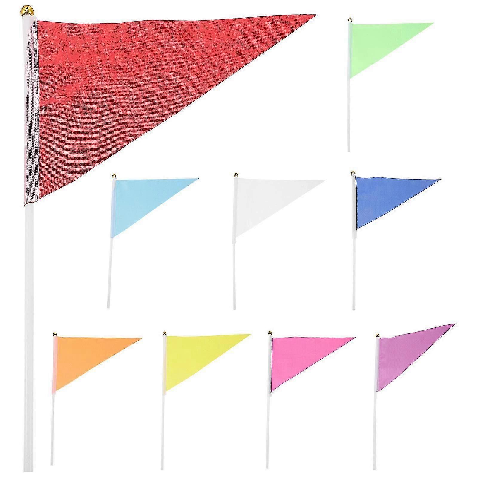 9pcs Small Handheld Flags Mini Shaking Flags Garden Small Flags Polyester Small Flags