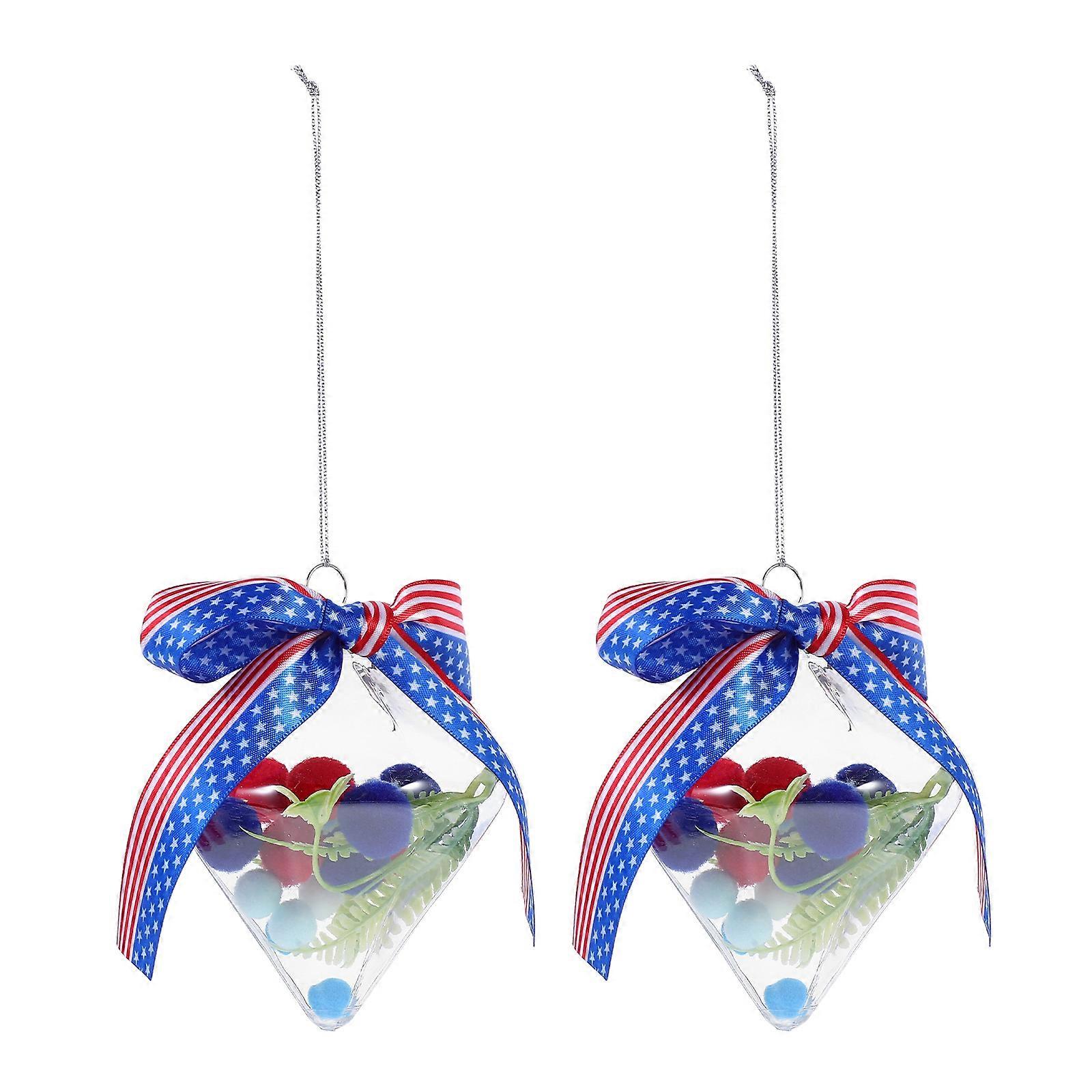 Independence Day Decorations Plastic Balls Hanging Ornaments 6Pcs
