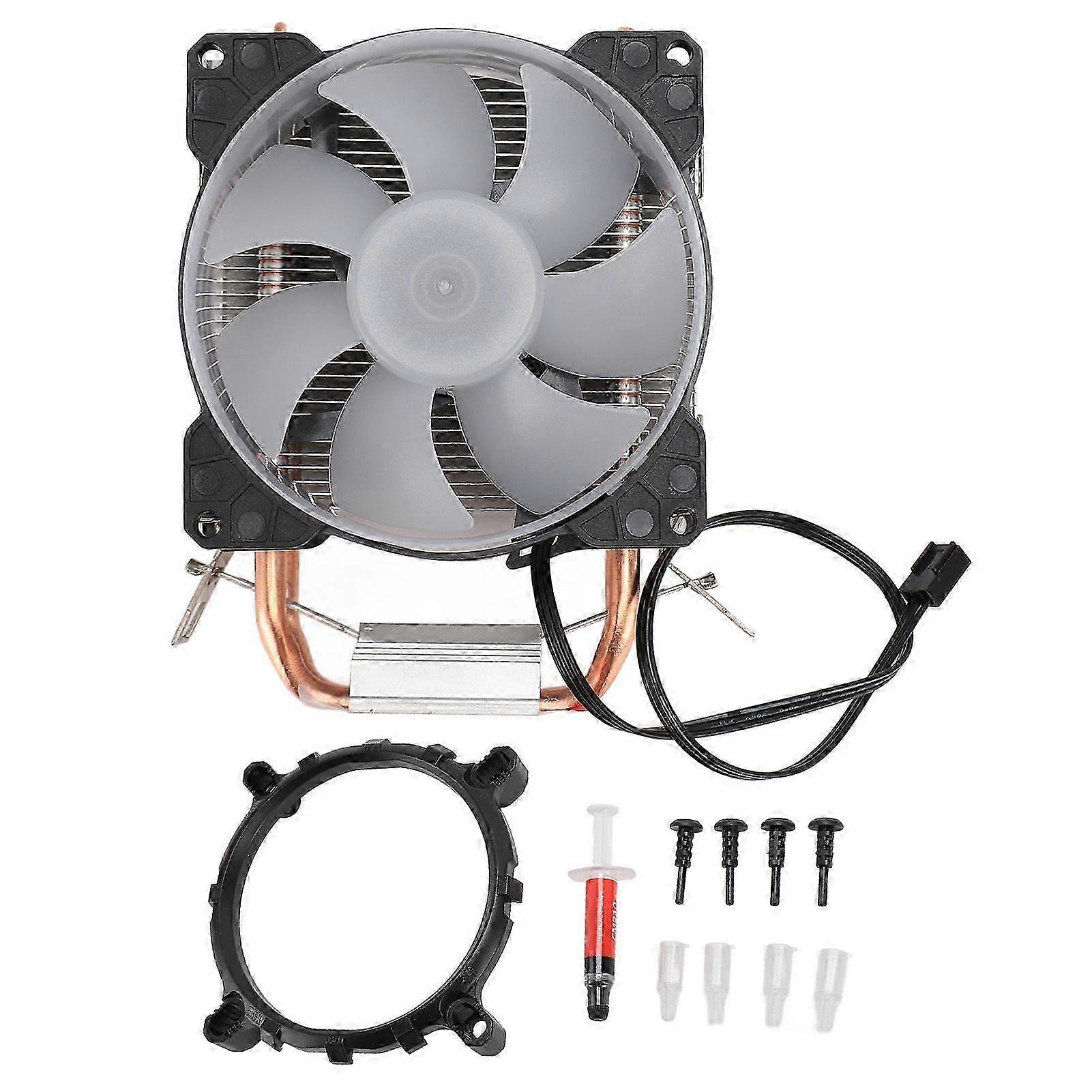 25-26 CPU Air Cooler 90mm 48cfm 1800PRM 2 Copper Heat Pipes RGB Lighting Computer CPU Cooling Fans for Intel LGA115X for AMD AM4
